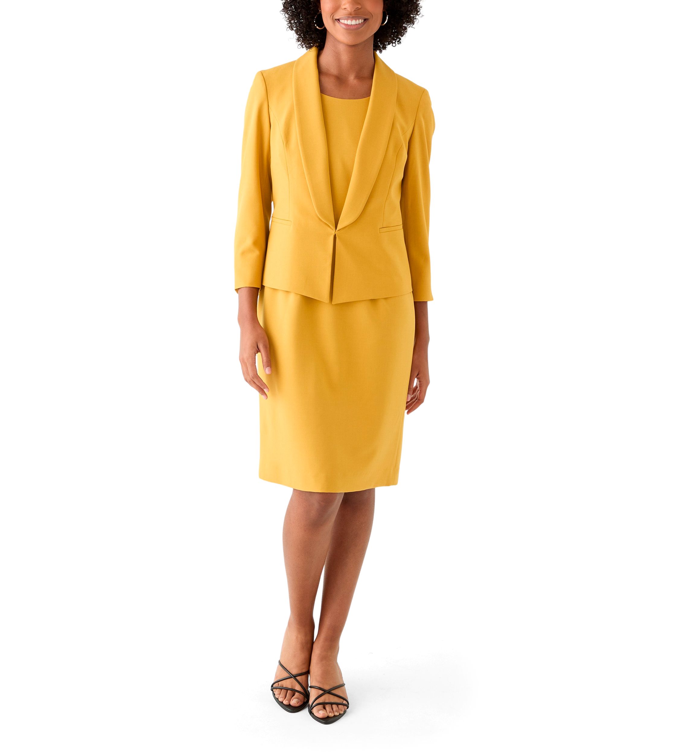 Shawl Collar Jacket & Basic Sheath Dress