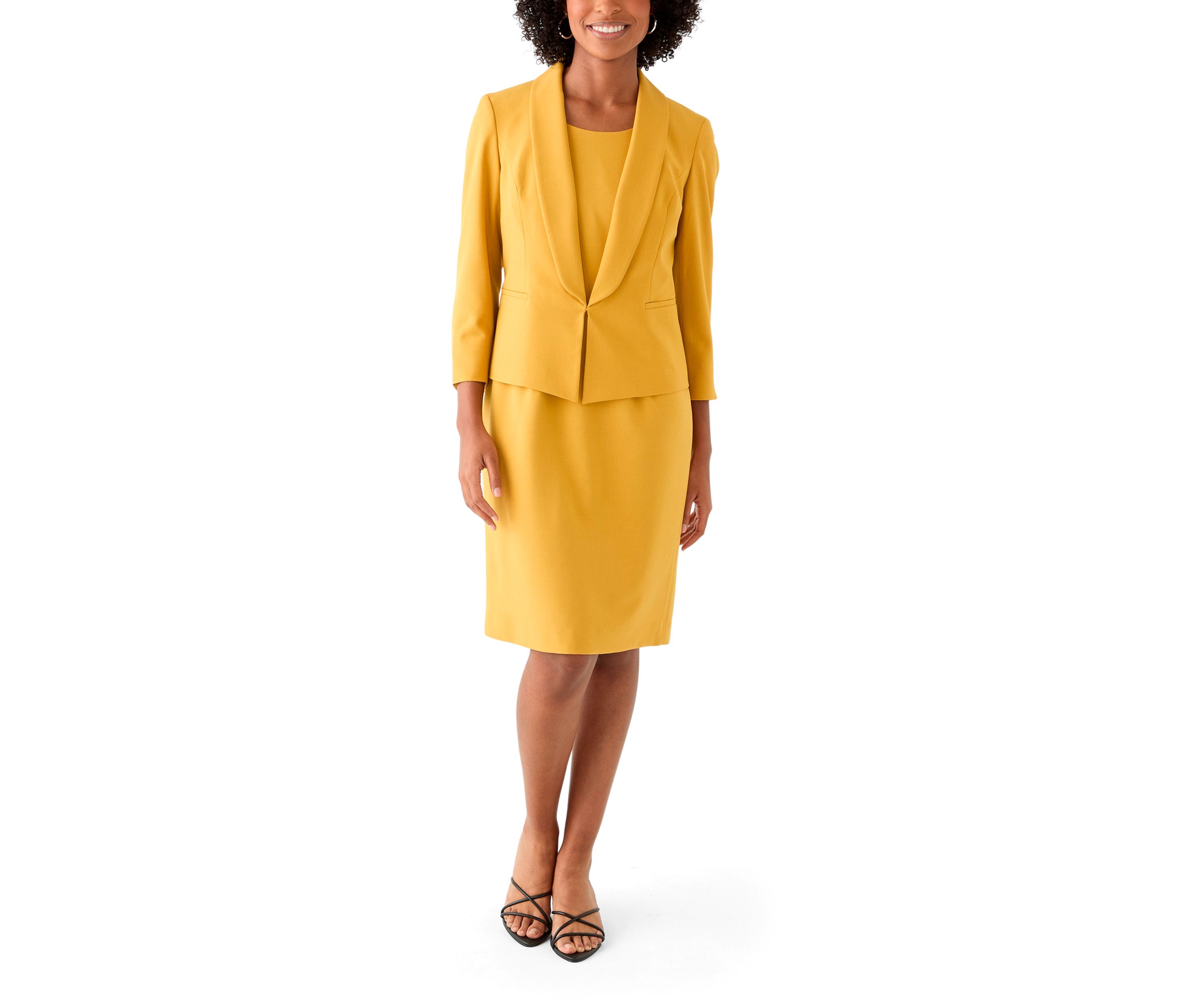 Shawl Collar Jacket & Basic Sheath Dress