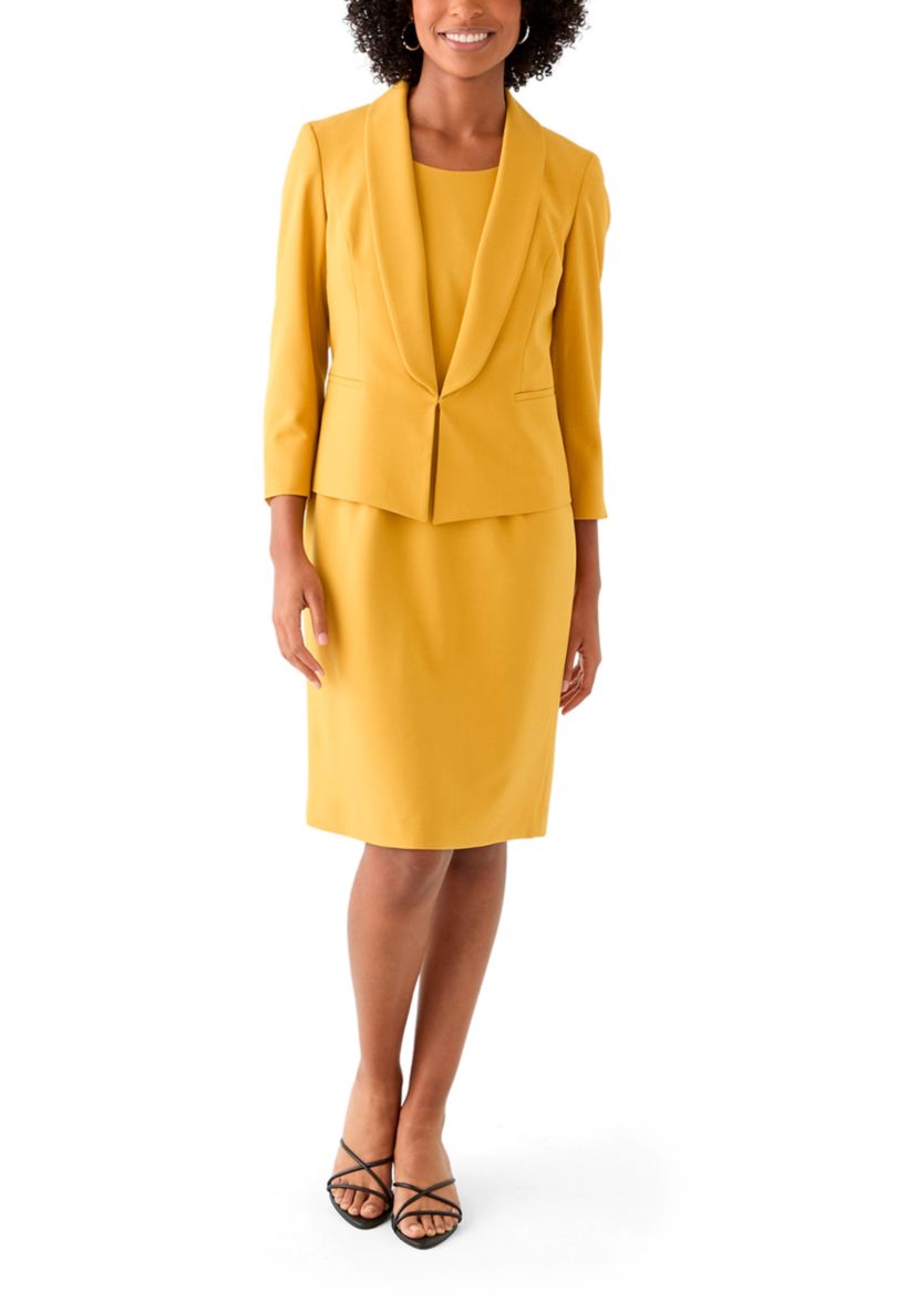 Shawl Collar Jacket & Basic Sheath Dress