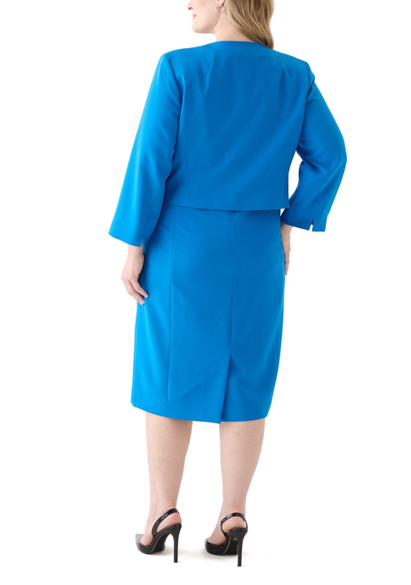 Open Jacket With Slit Sleeves & Empire Seamed Dress