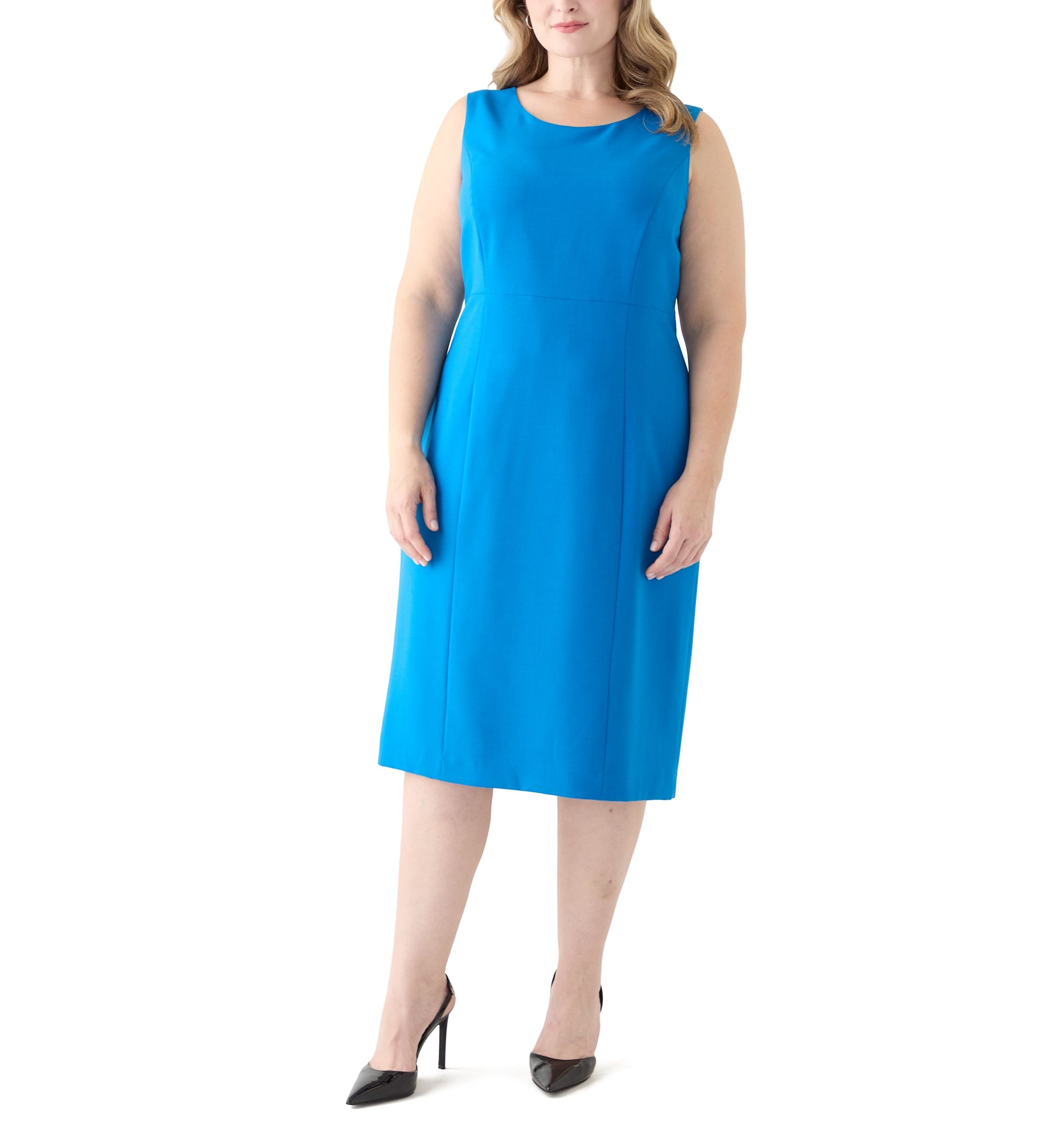 Open Jacket With Slit Sleeves & Empire Seamed Dress