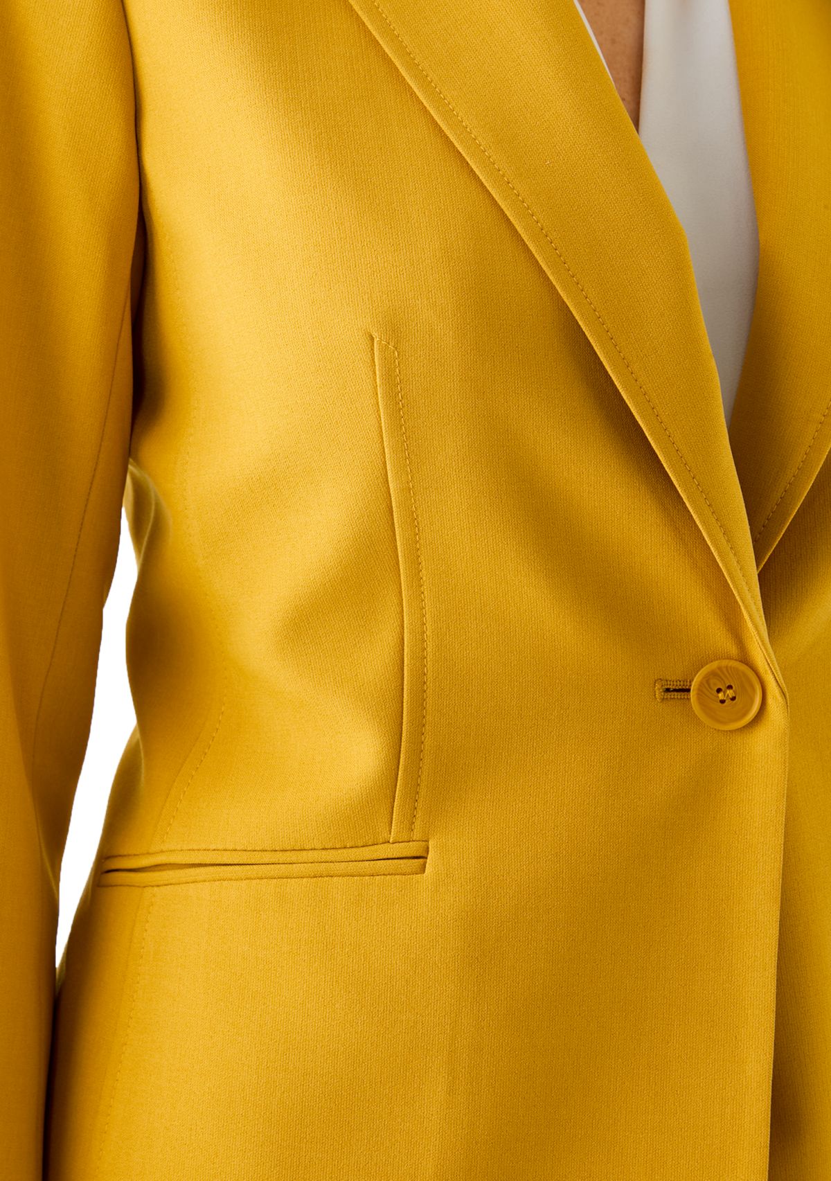 One Button Long Sleeve Jacket & Fly Front Slim Pant