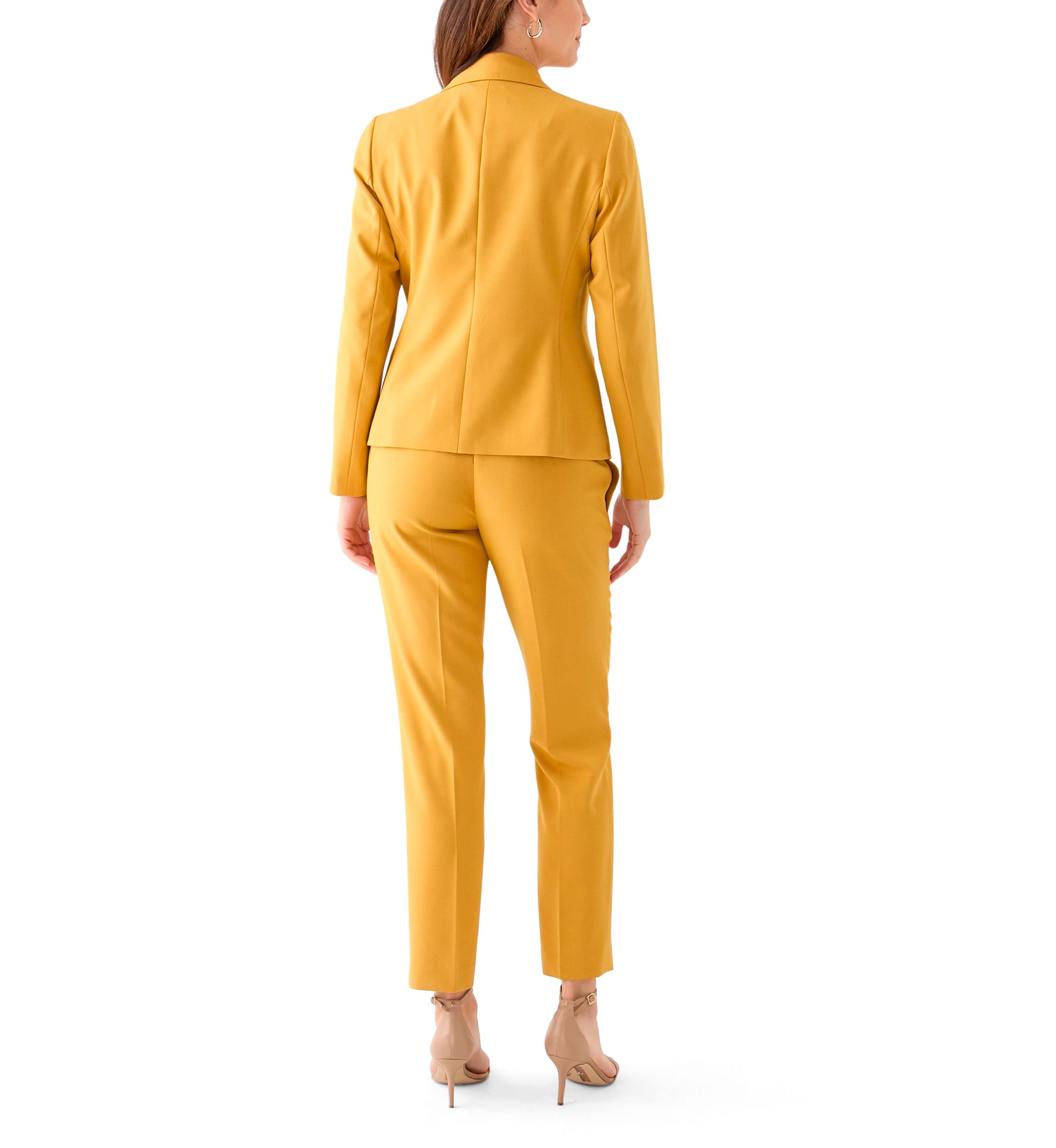 One Button Long Sleeve Jacket & Fly Front Slim Pant