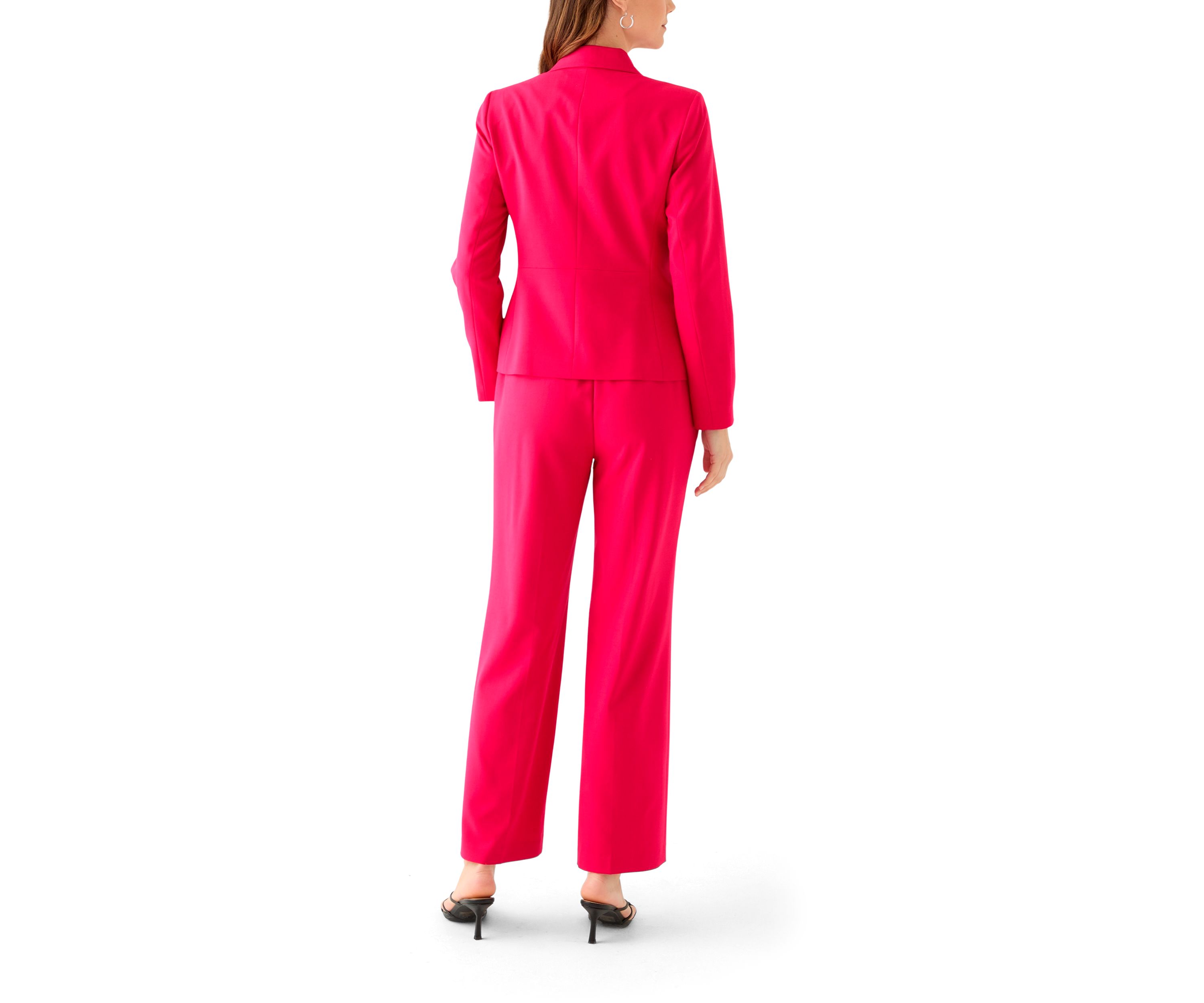 Two Button Three Quarter Sleeve Jacket & Pull On Elastic Back Trouser
