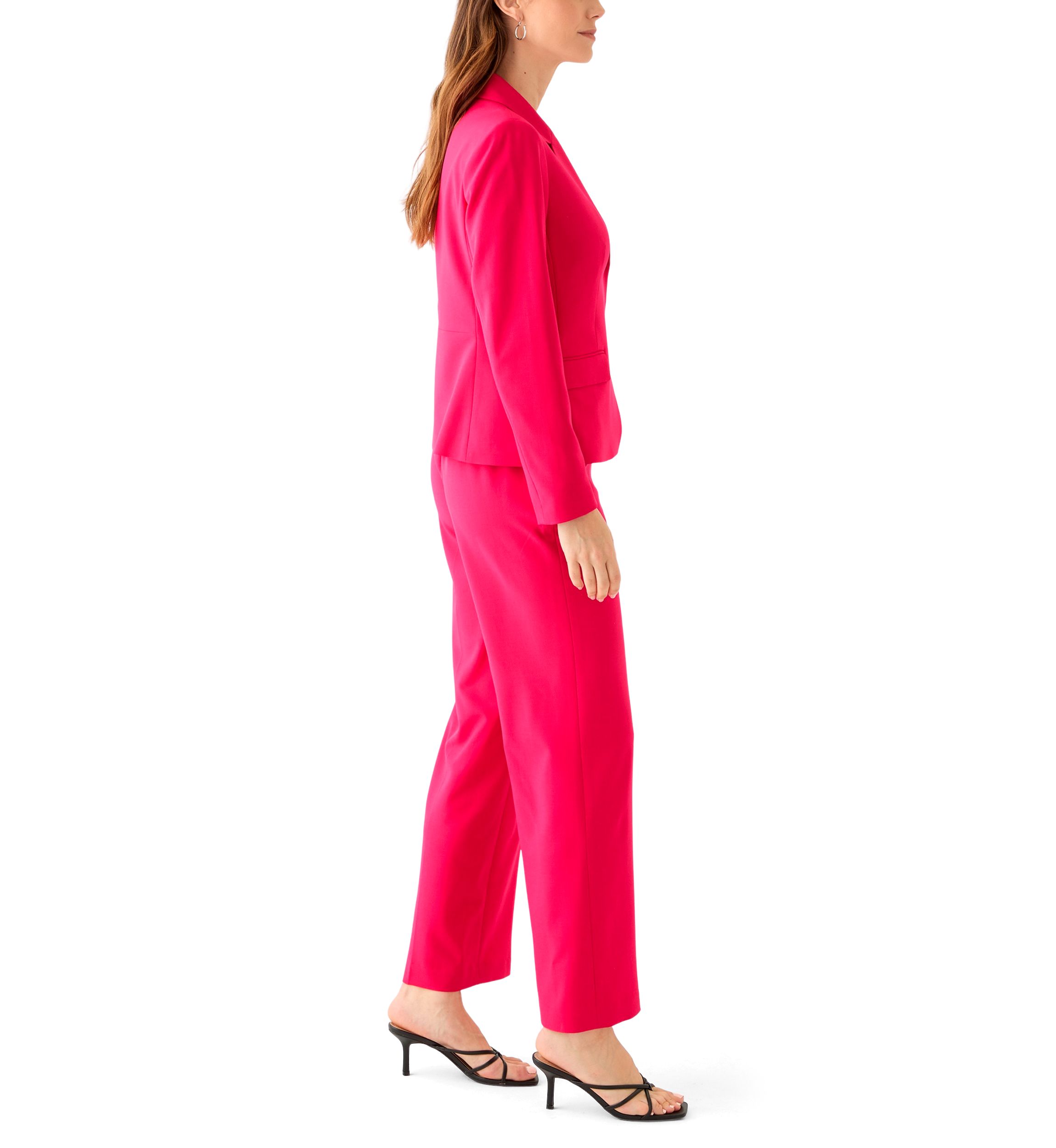 Two Button Three Quarter Sleeve Jacket & Pull On Elastic Back Trouser