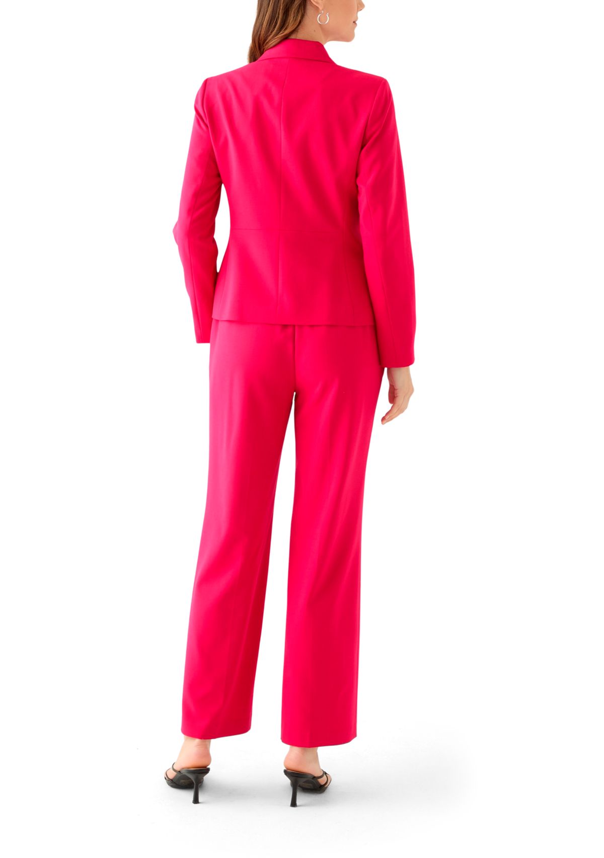 Two Button Three Quarter Sleeve Jacket & Pull On Elastic Back Trouser