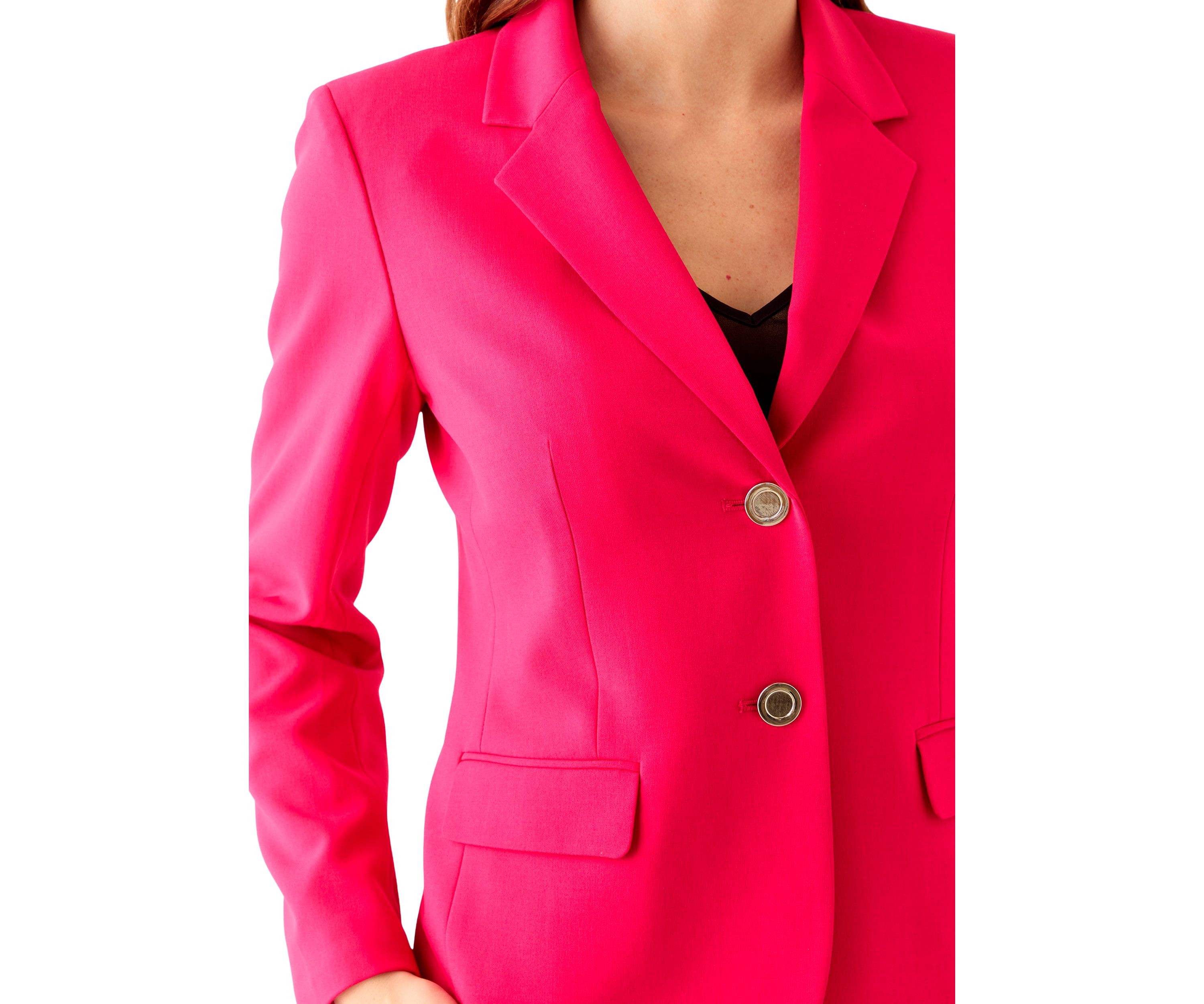 Two Button Three Quarter Sleeve Jacket & Pull On Elastic Back Trouser