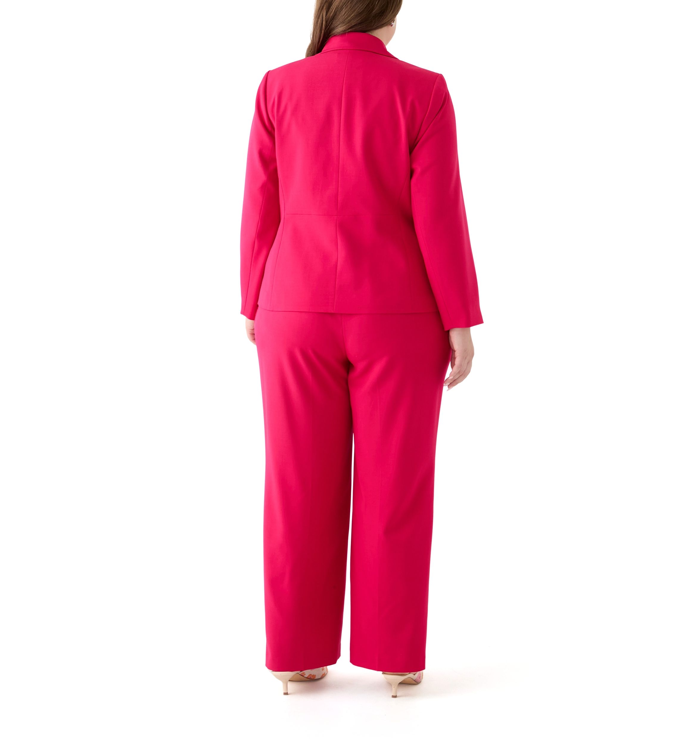 Two Button Three Quarter Sleeve Jacket & Pull On Elastic Back Trouser