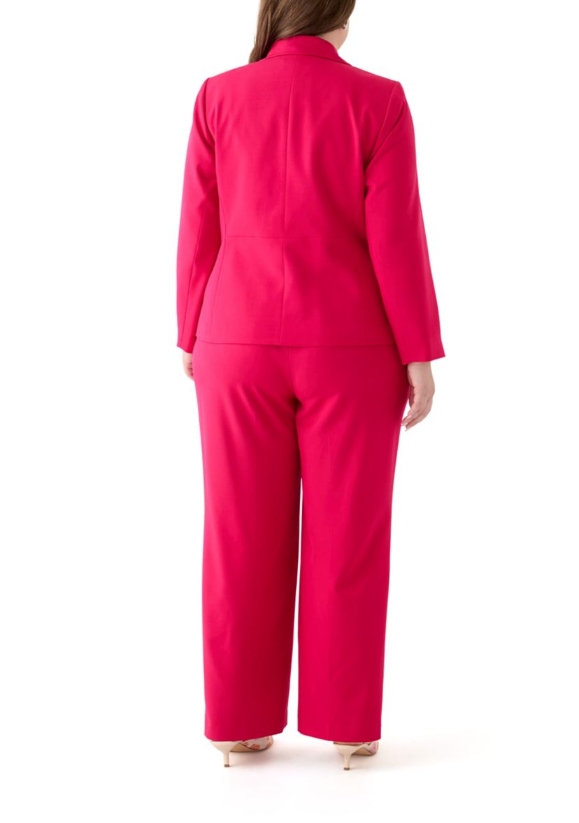 Two Button Three Quarter Sleeve Jacket & Pull On Elastic Back Trouser