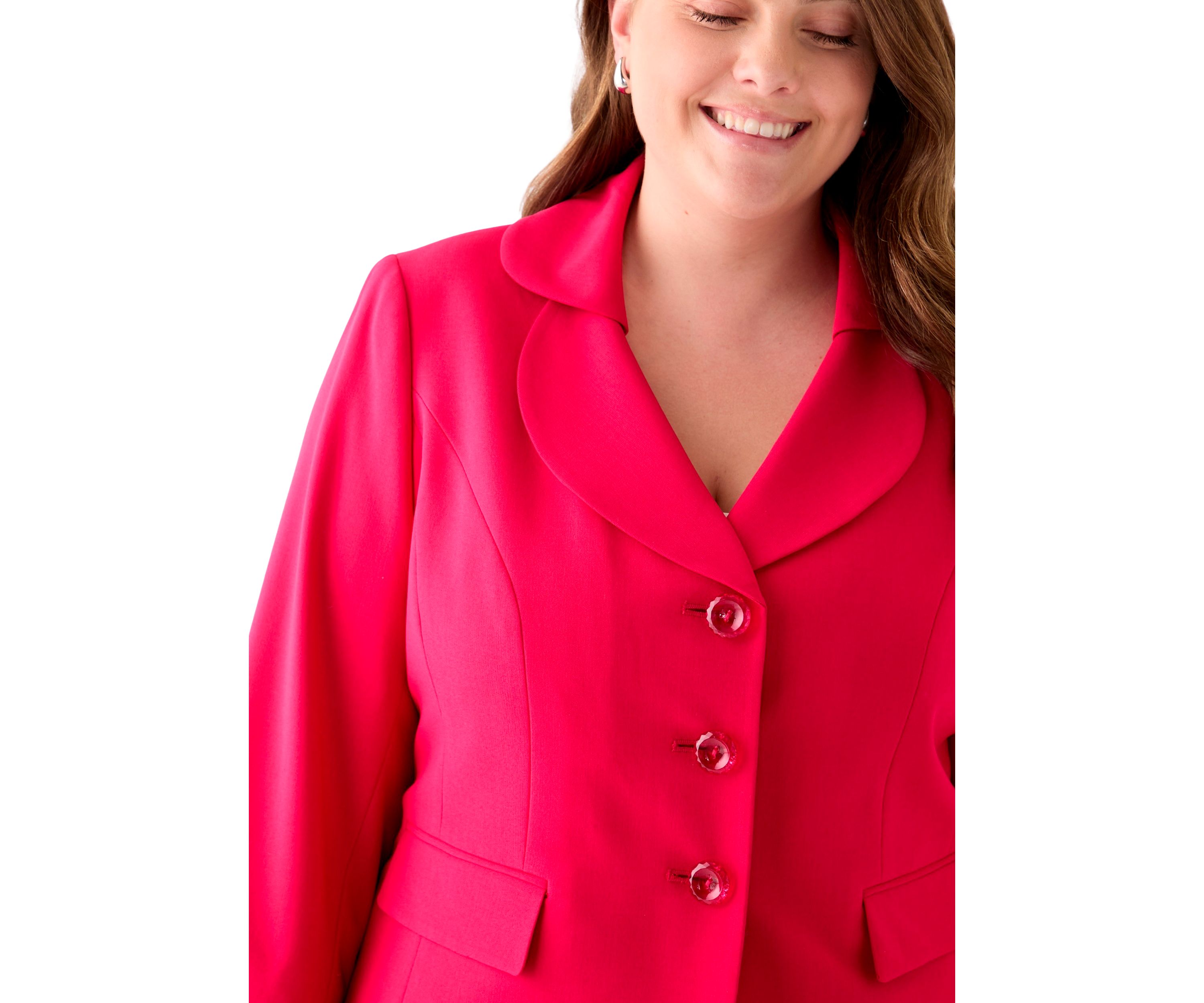 Three Button Long Sleeve Jacket & Ruffled Tiered Skirt