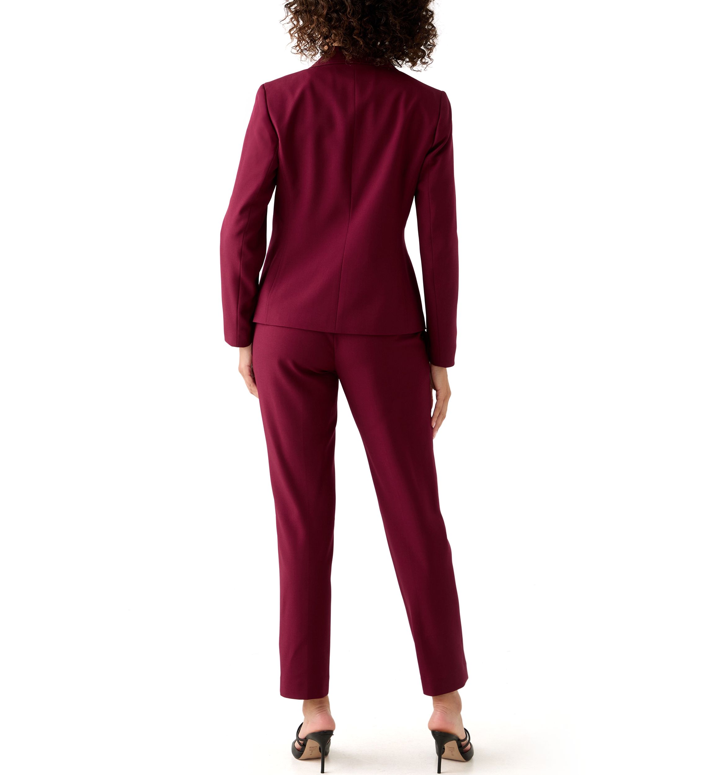 One Button Long Sleeve Jacket & Fly Front Slim Pant