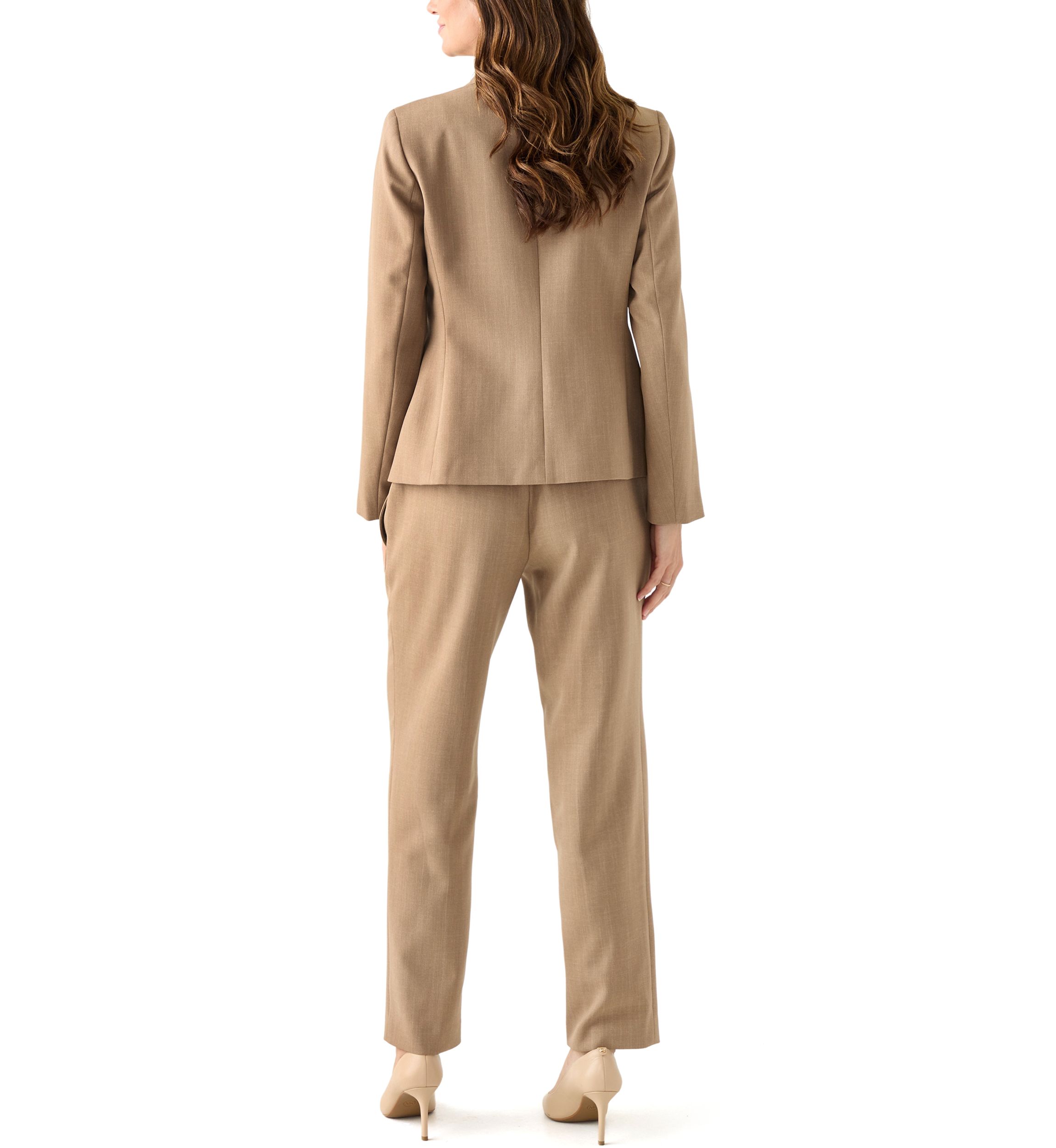 Pinstripe One Button Jacket & Fly Front Slim Pant