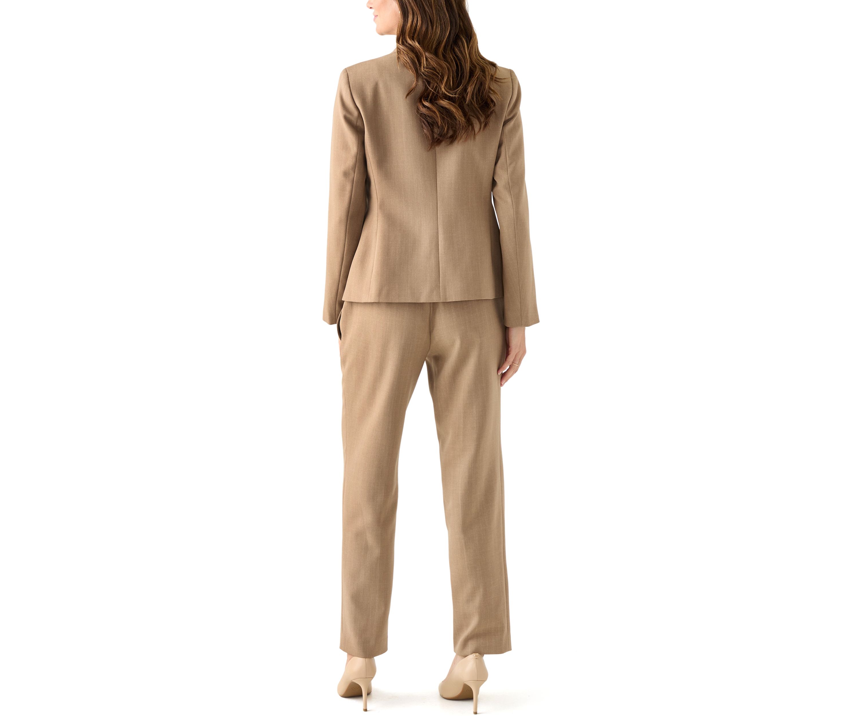 Pinstripe One Button Jacket & Fly Front Slim Pant