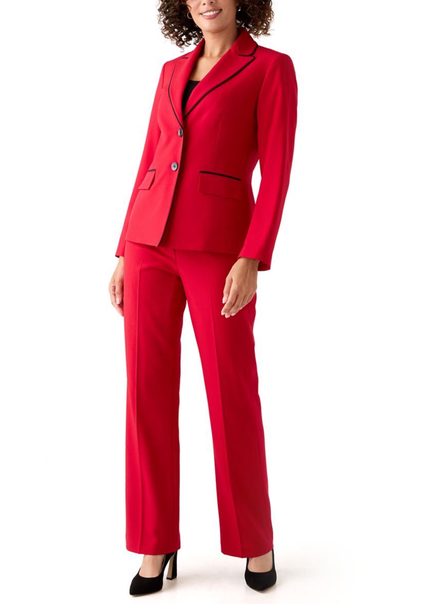 Two Button Jacket with Contrast Piping
