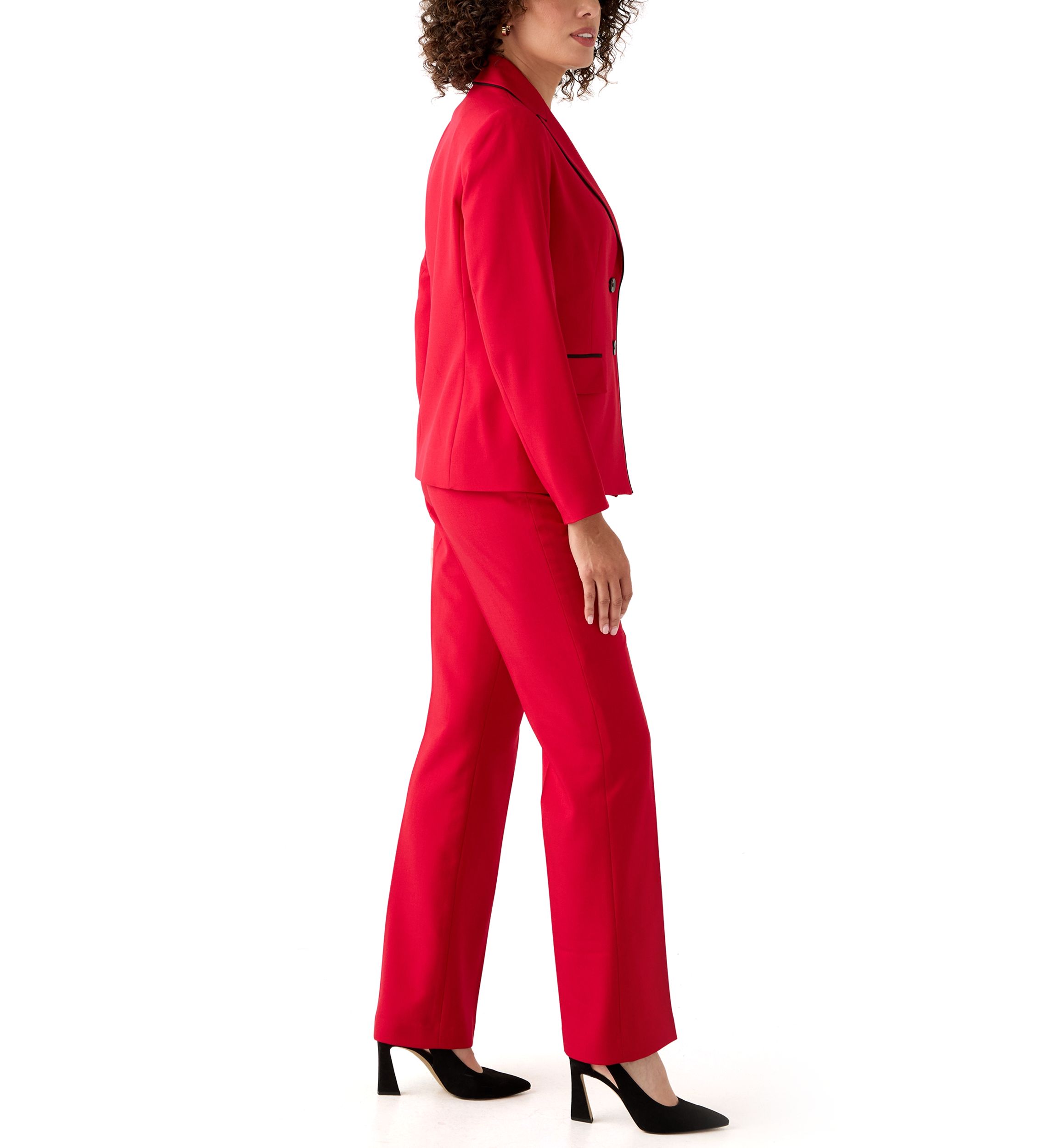 Two Button Jacket with Contrast Piping
