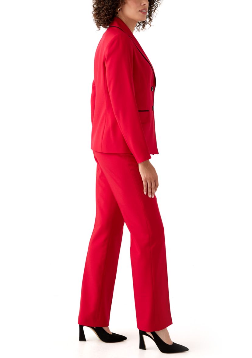 Two Button Jacket with Contrast Piping