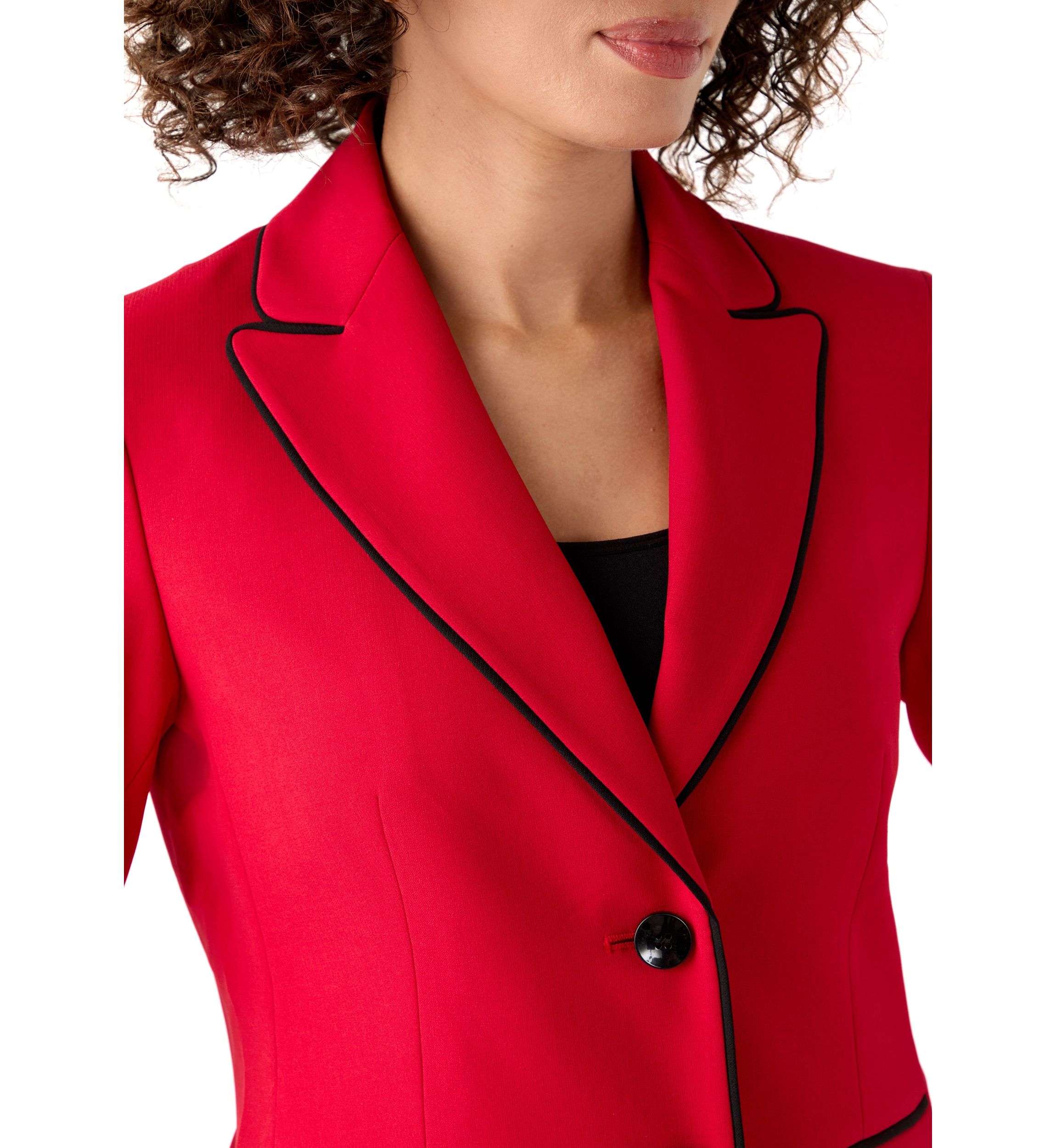 Two Button Jacket with Contrast Piping