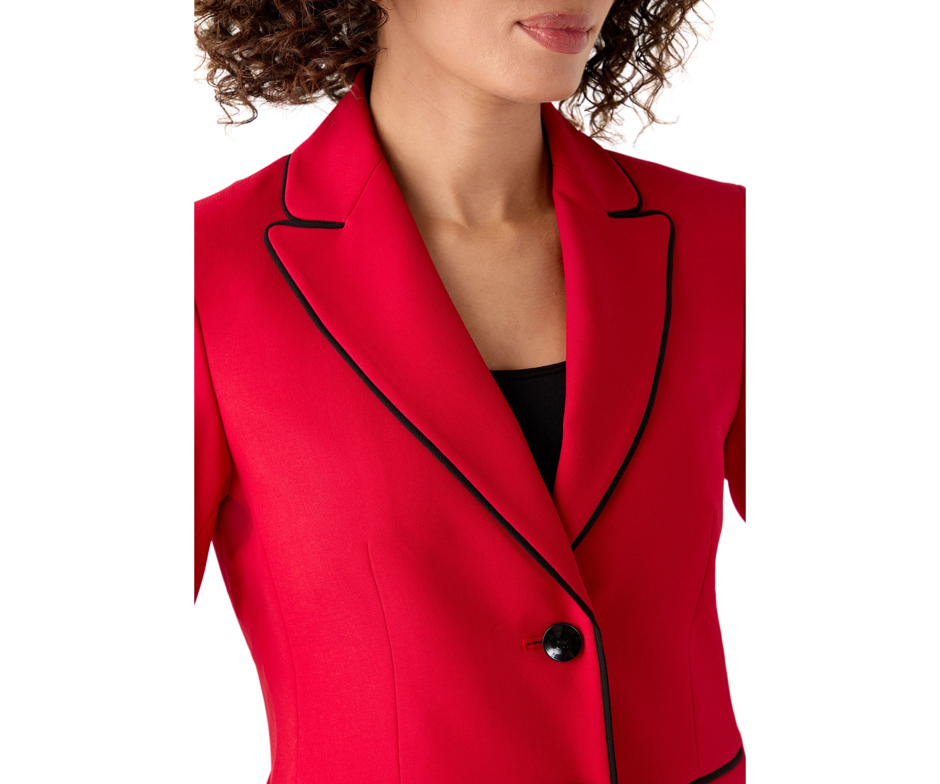Two Button Jacket with Contrast Piping