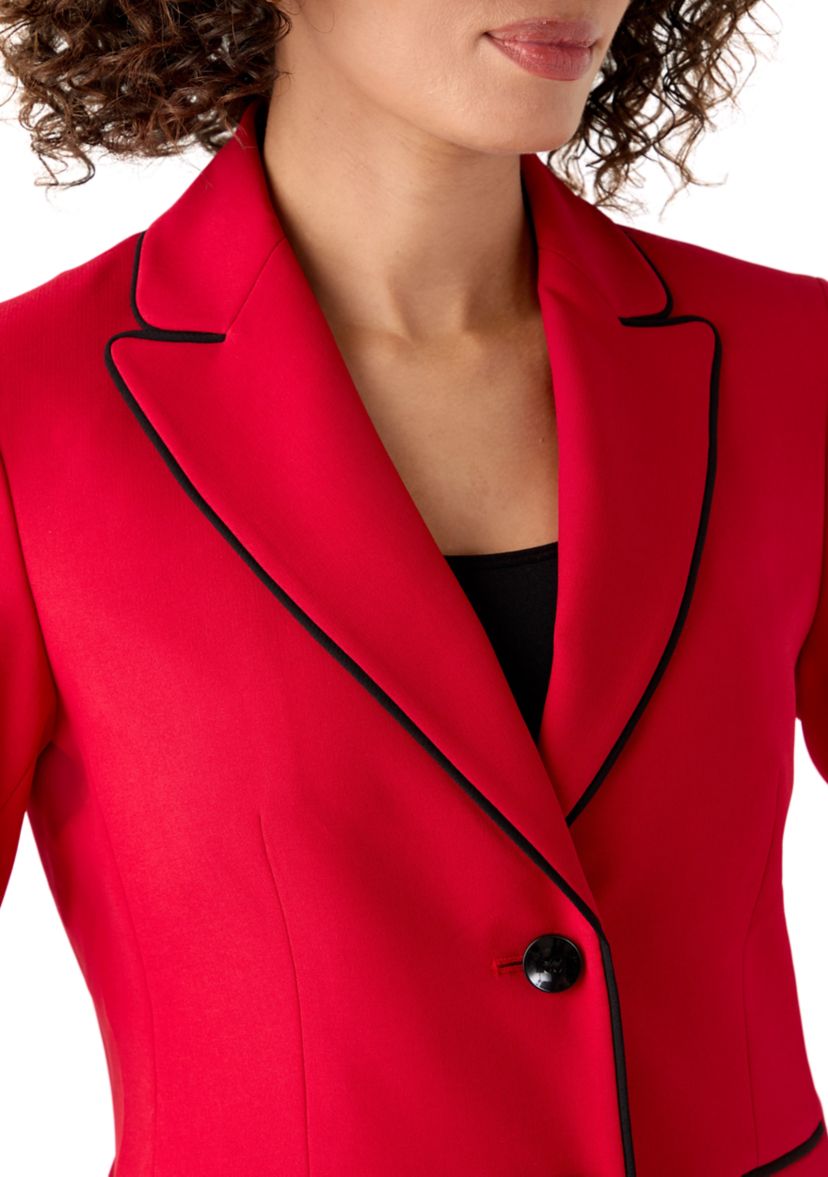 Two Button Jacket with Contrast Piping