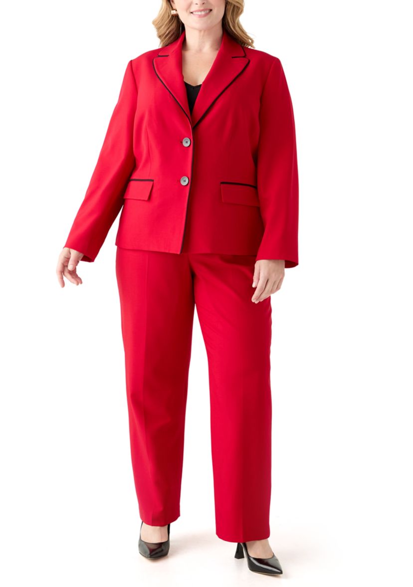 Two Button Jacket with Contrast Piping