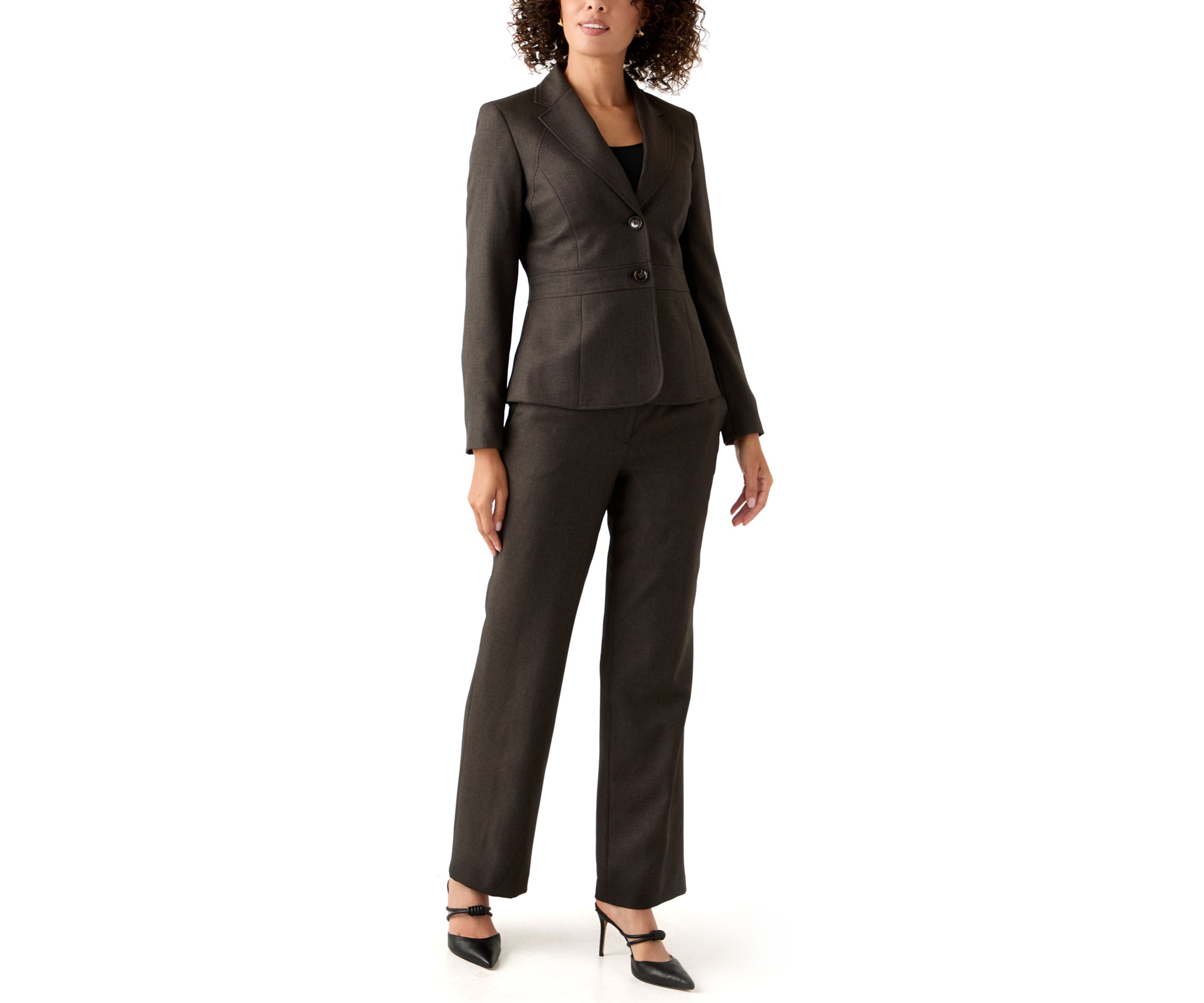 Crosshatch Two Button Jacket with Inset Waist & Trouser