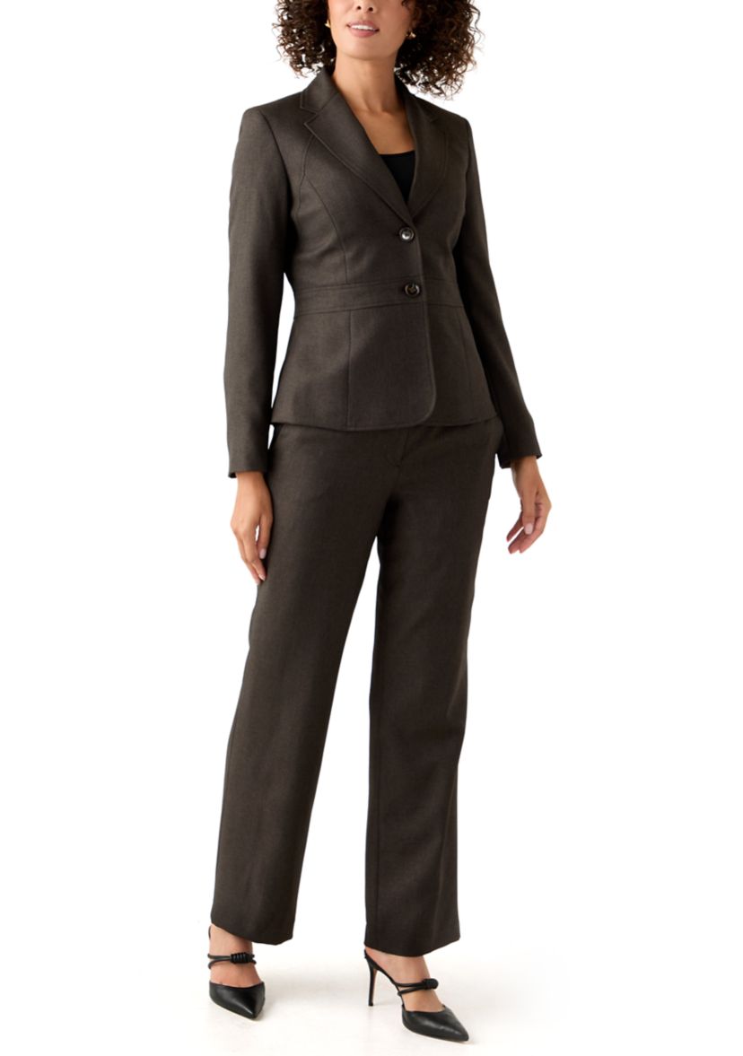 Crosshatch Two Button Jacket with Inset Waist & Trouser