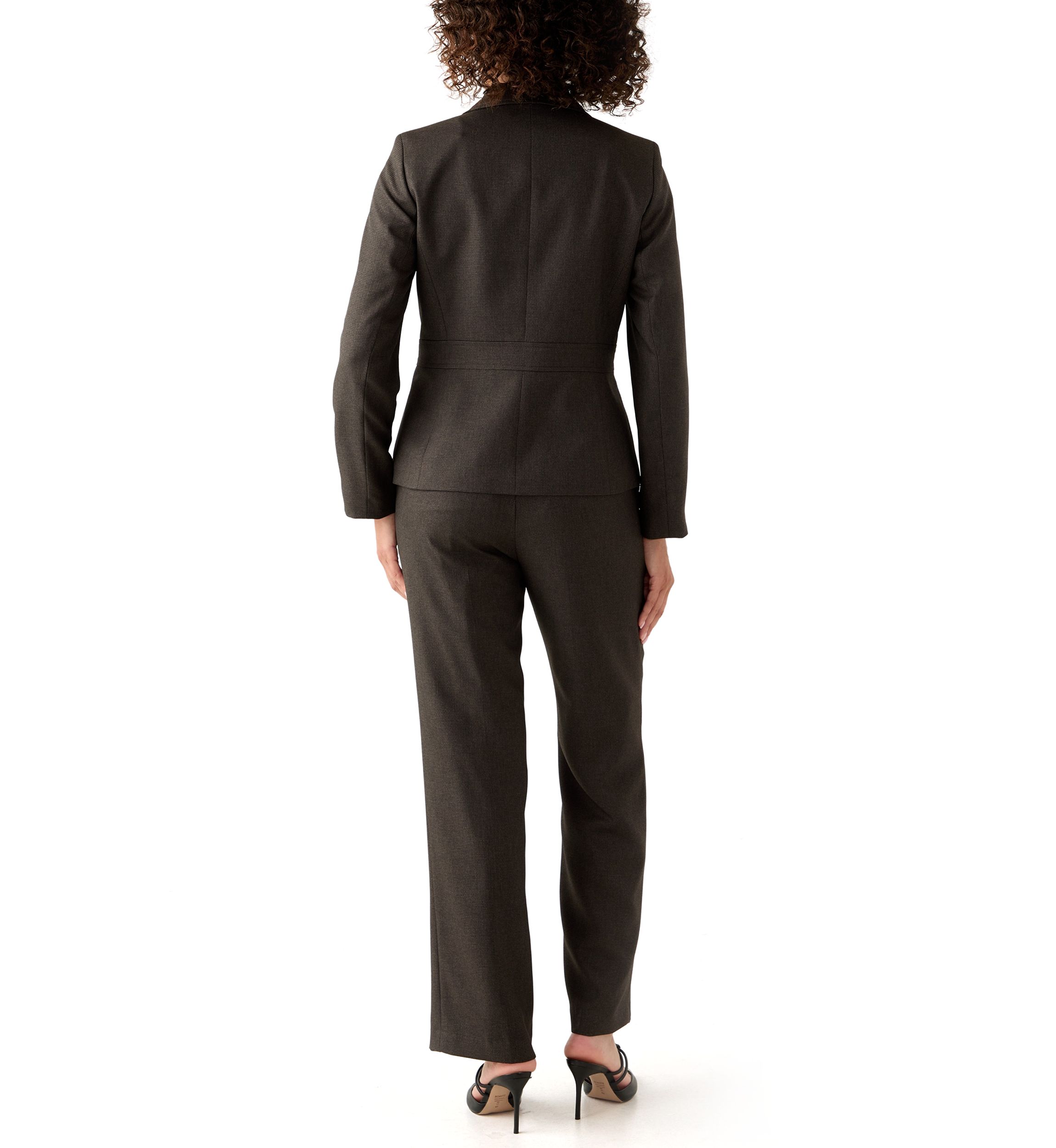 Crosshatch Two Button Jacket with Inset Waist & Trouser