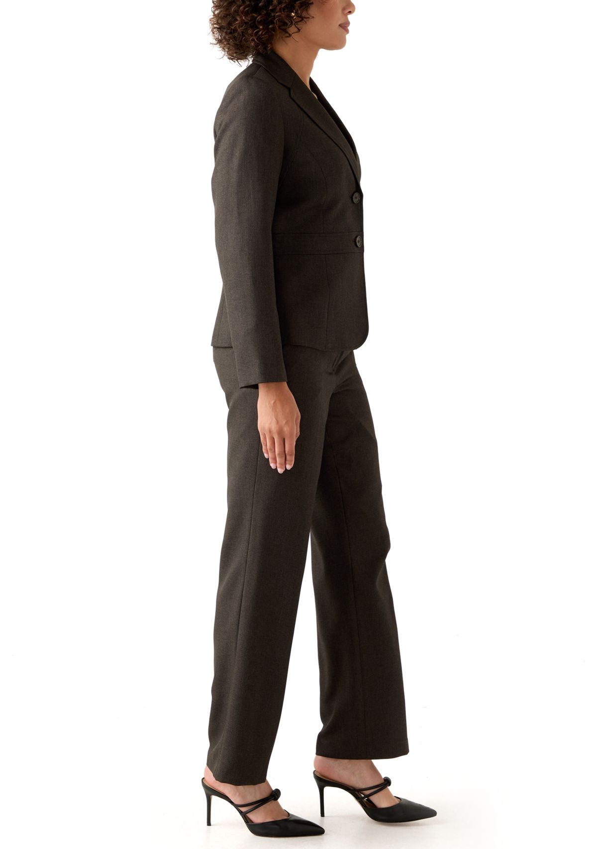 Crosshatch Two Button Jacket with Inset Waist & Trouser