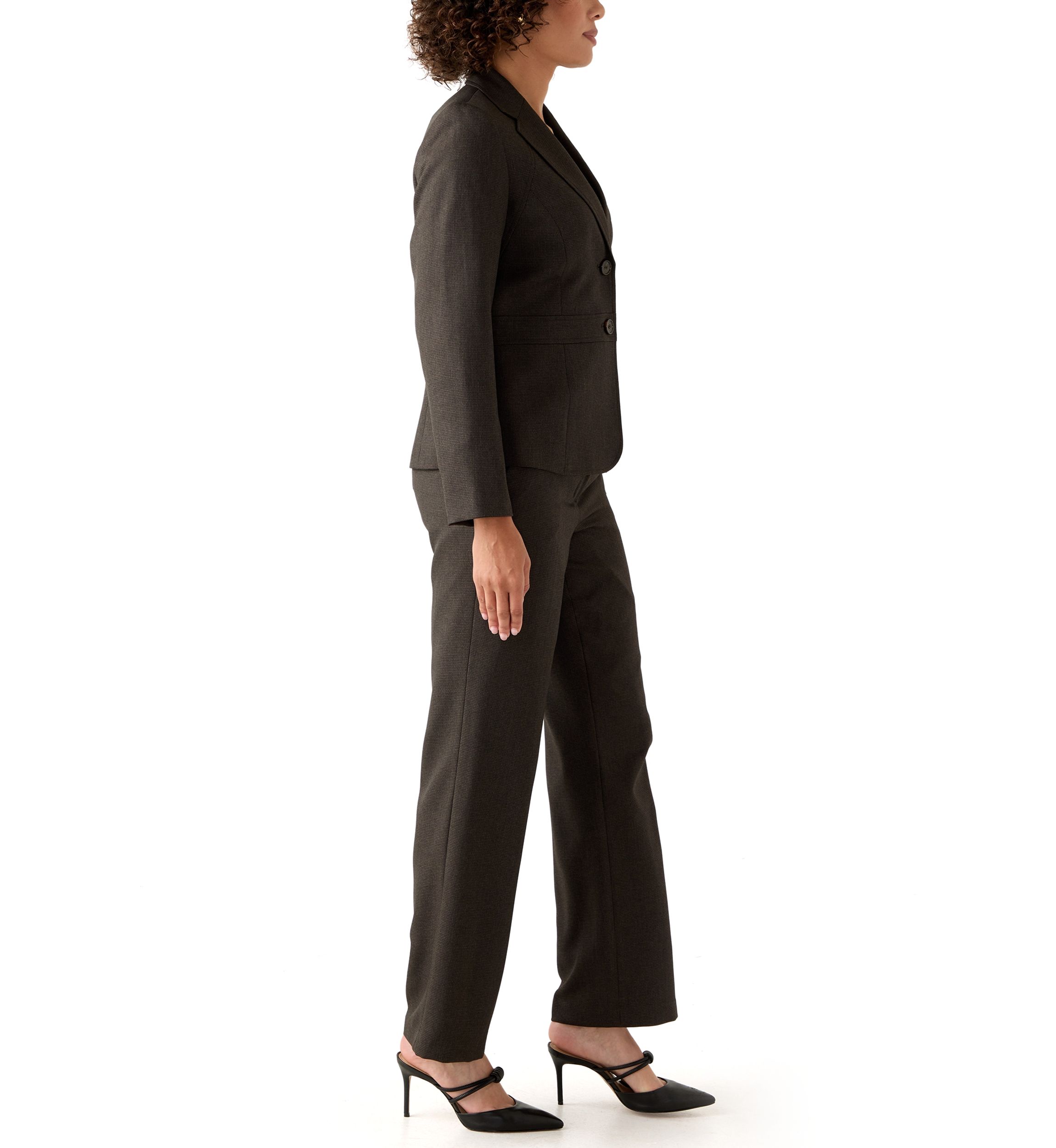 Crosshatch Two Button Jacket with Inset Waist & Trouser