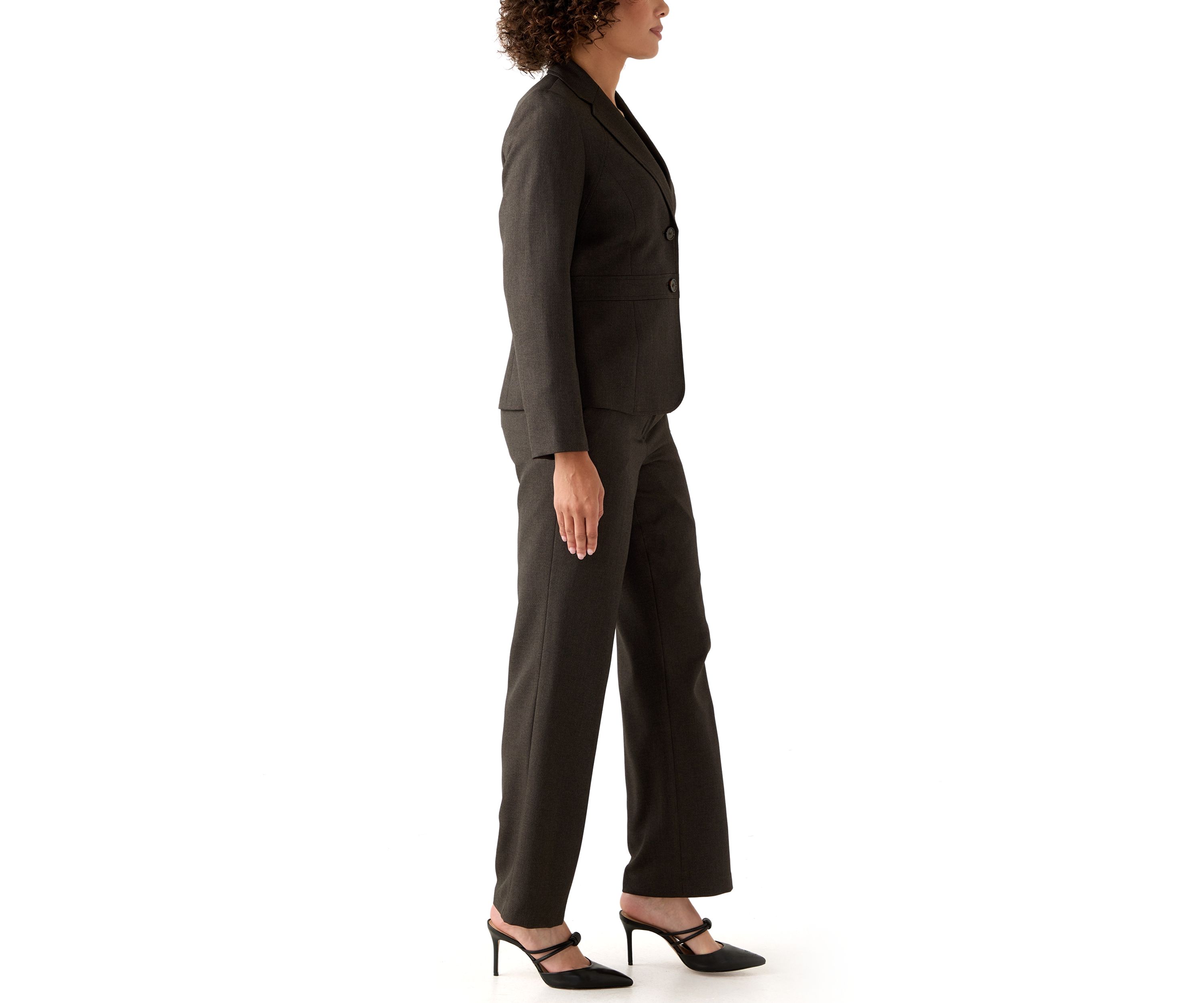 Crosshatch Two Button Jacket with Inset Waist & Trouser