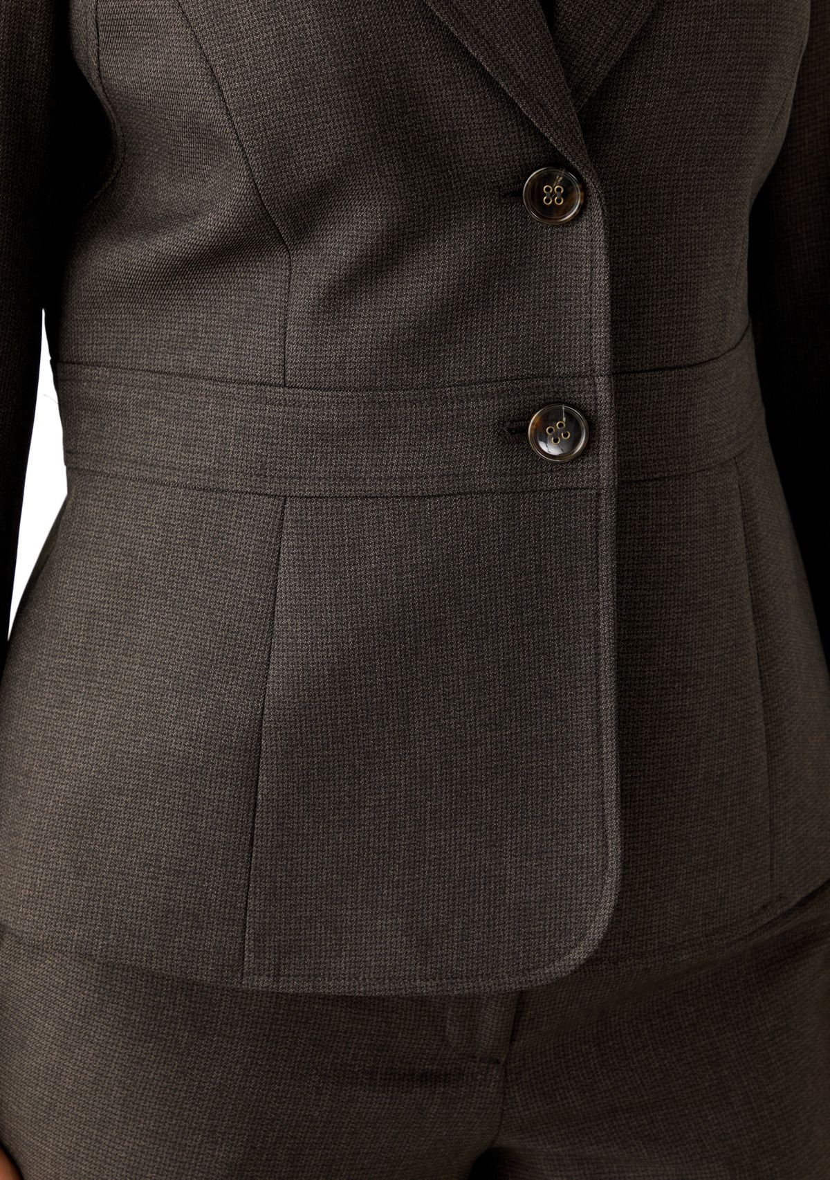 Crosshatch Two Button Jacket with Inset Waist & Trouser