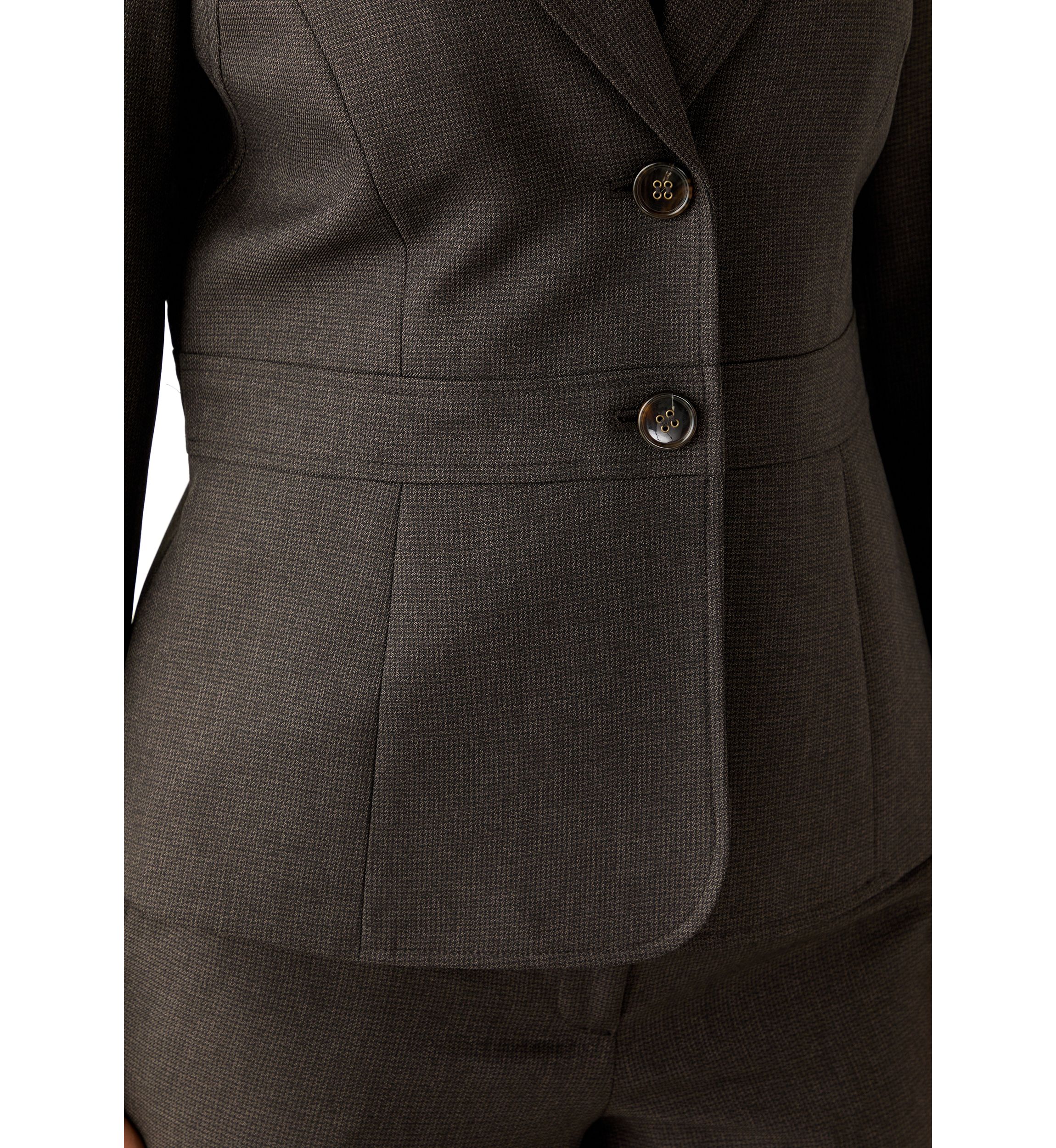 Crosshatch Two Button Jacket with Inset Waist & Trouser