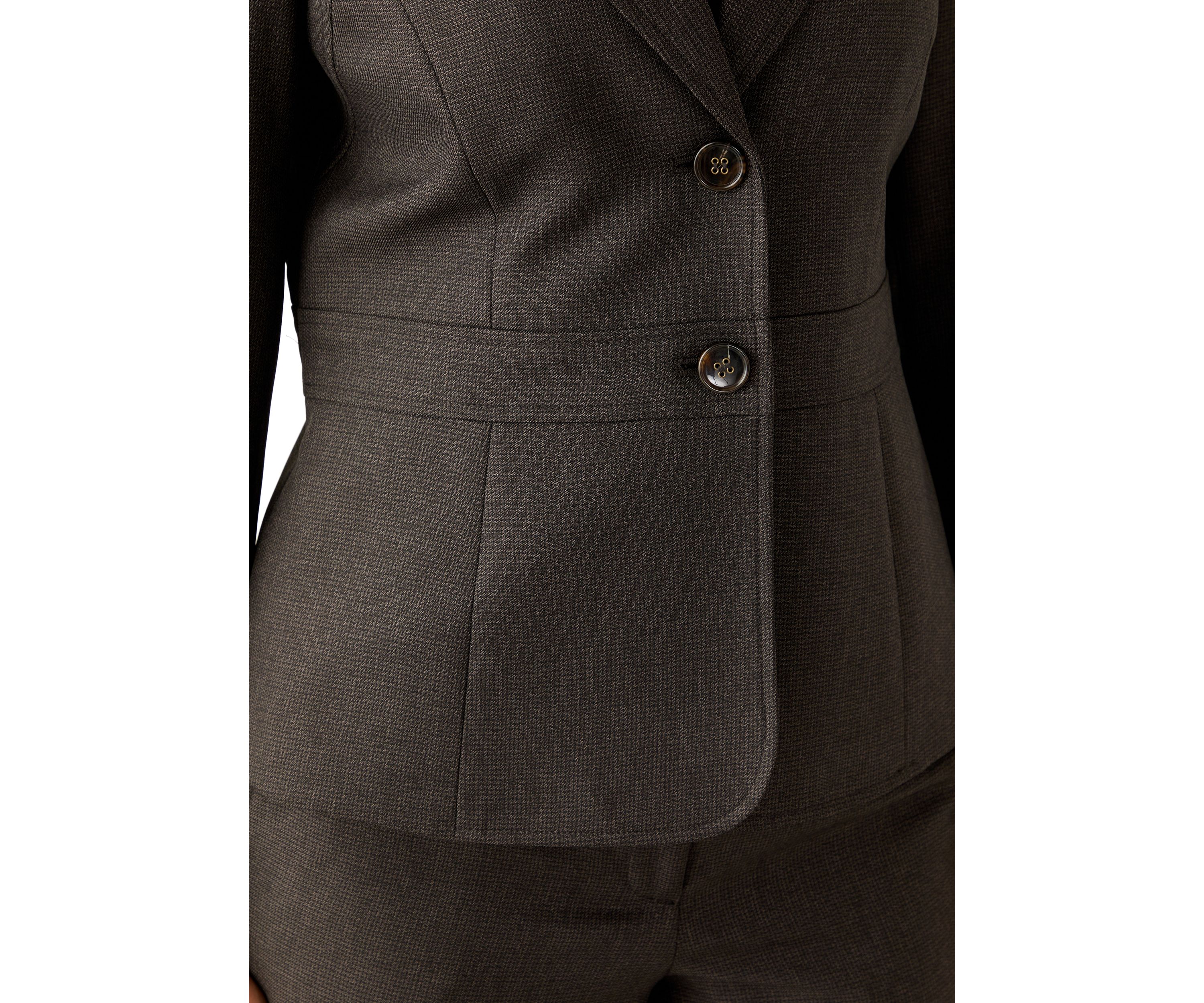 Crosshatch Two Button Jacket with Inset Waist & Trouser