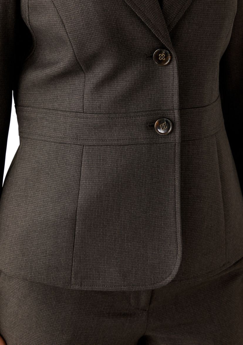 Crosshatch Two Button Jacket with Inset Waist & Trouser