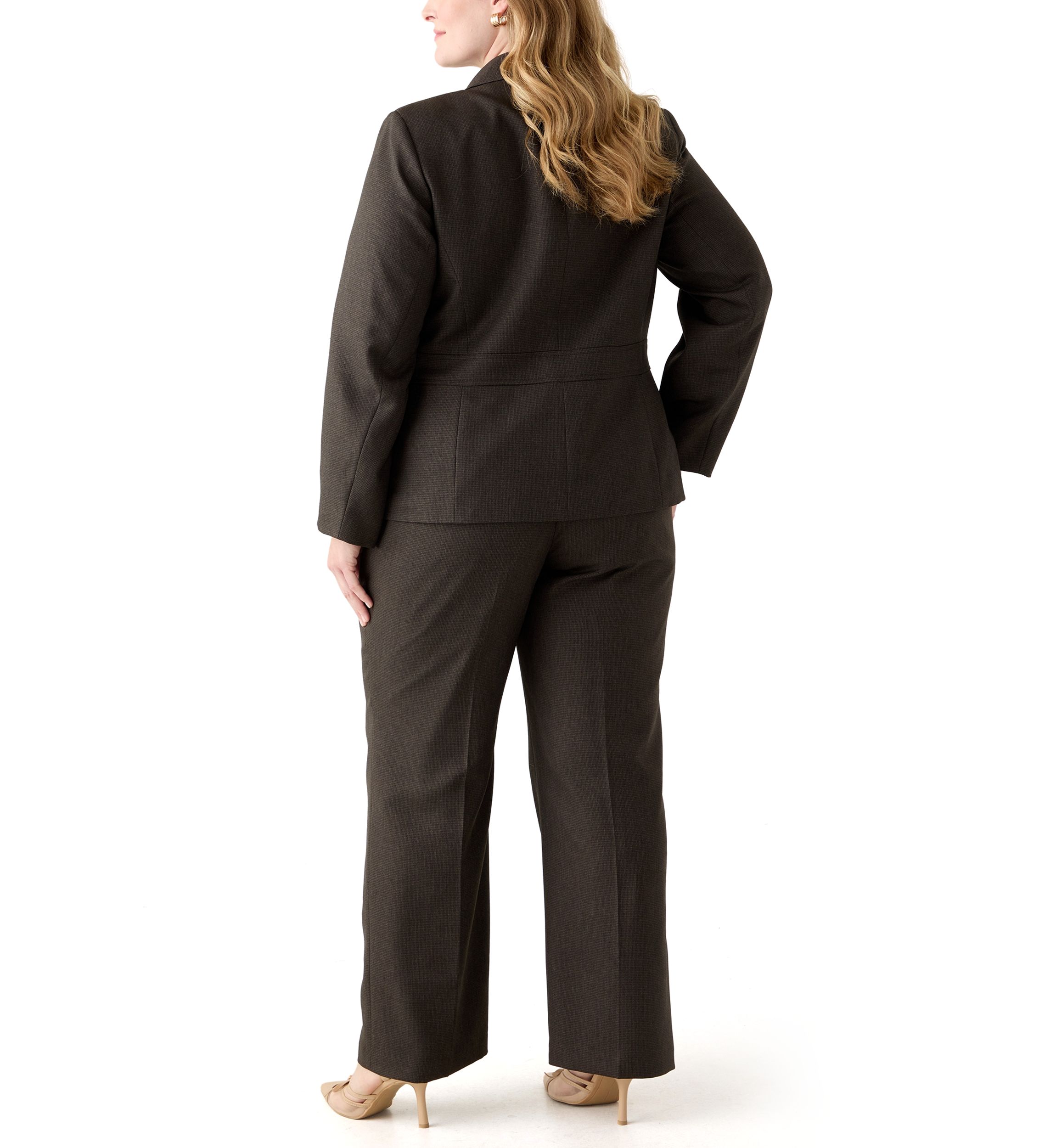 Crosshatch Two Button Jacket with Inset Waist & Trouser