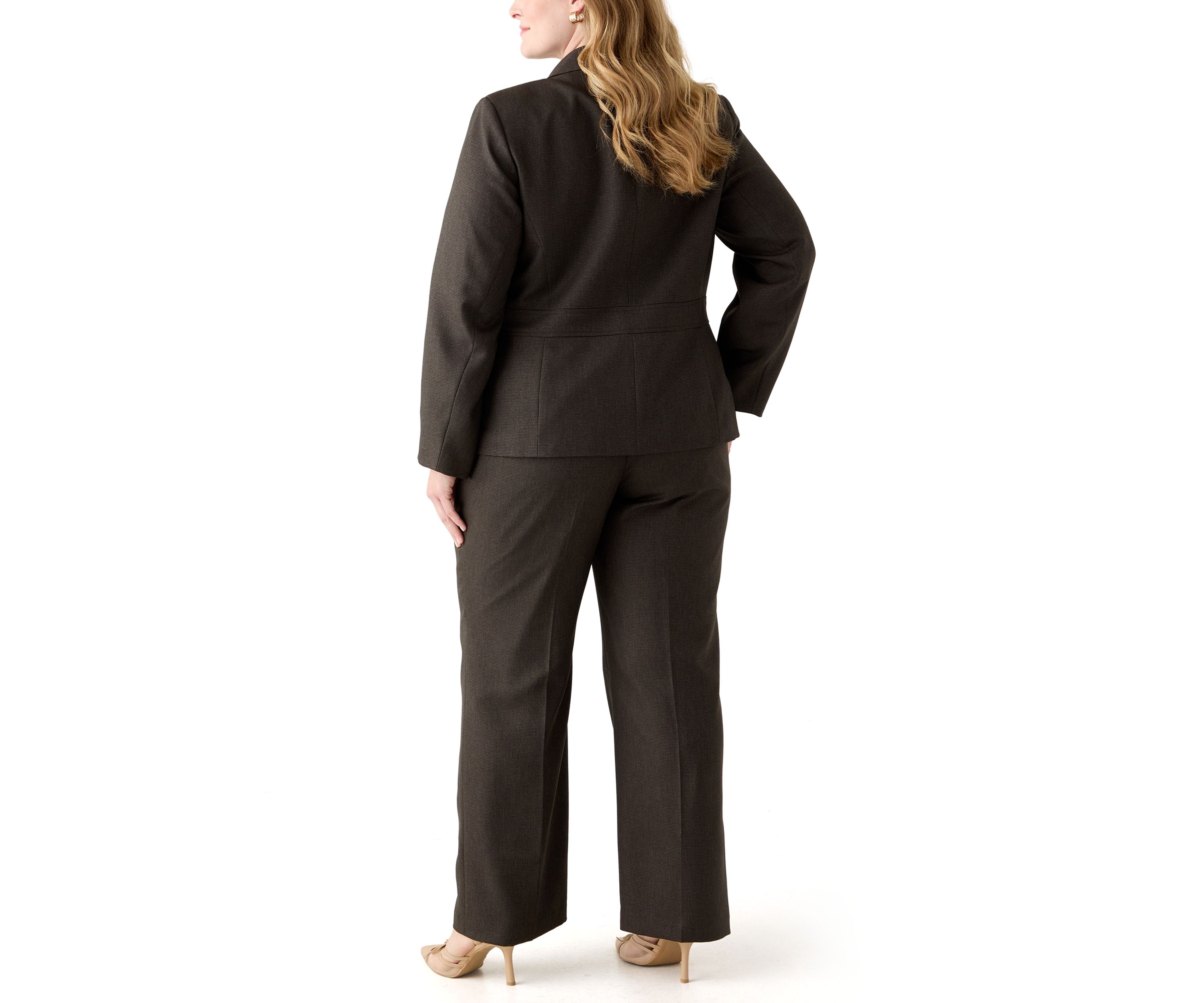 Crosshatch Two Button Jacket with Inset Waist & Trouser