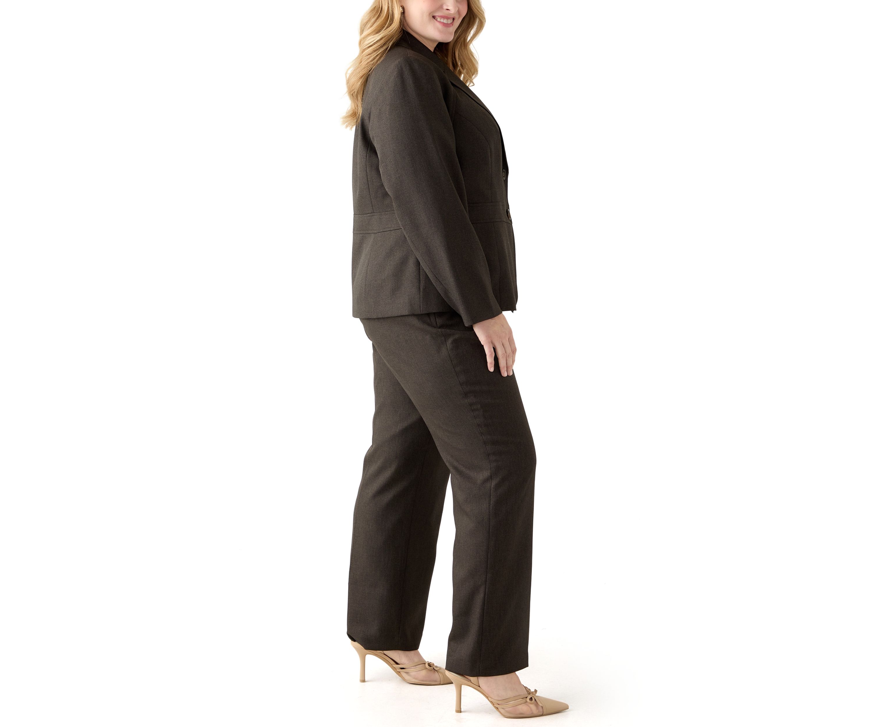 Crosshatch Two Button Jacket with Inset Waist & Trouser
