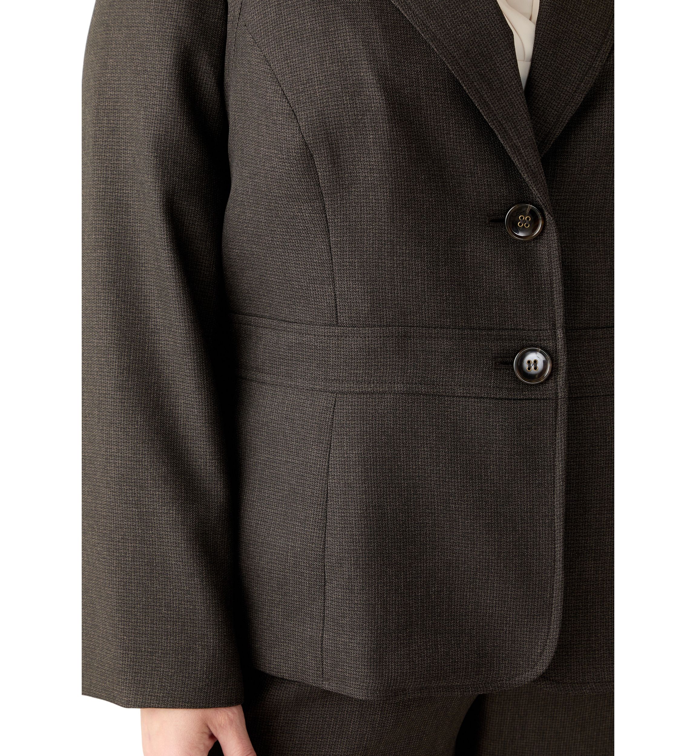 Crosshatch Two Button Jacket with Inset Waist & Trouser