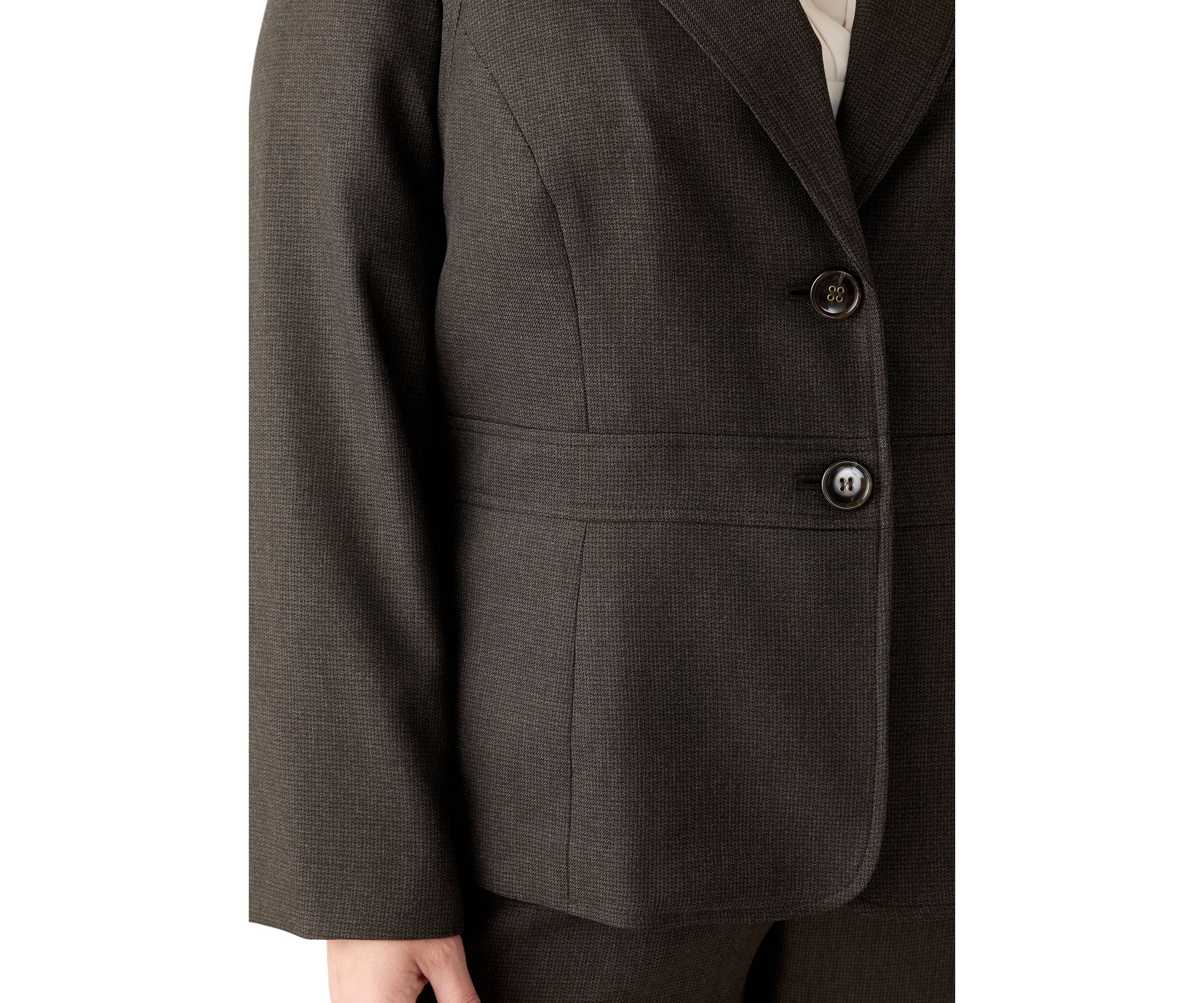 Crosshatch Two Button Jacket with Inset Waist & Trouser
