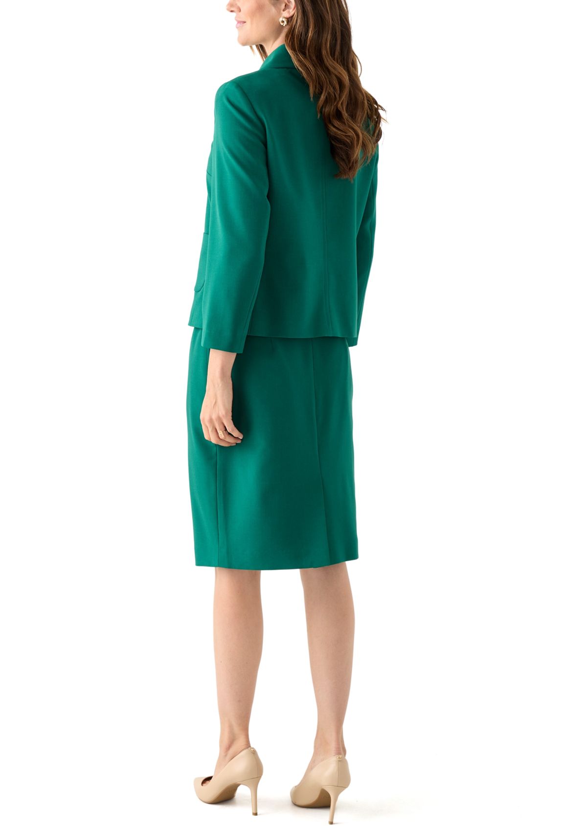 Four Button Jacket with Peter Pan Collar & Skirt