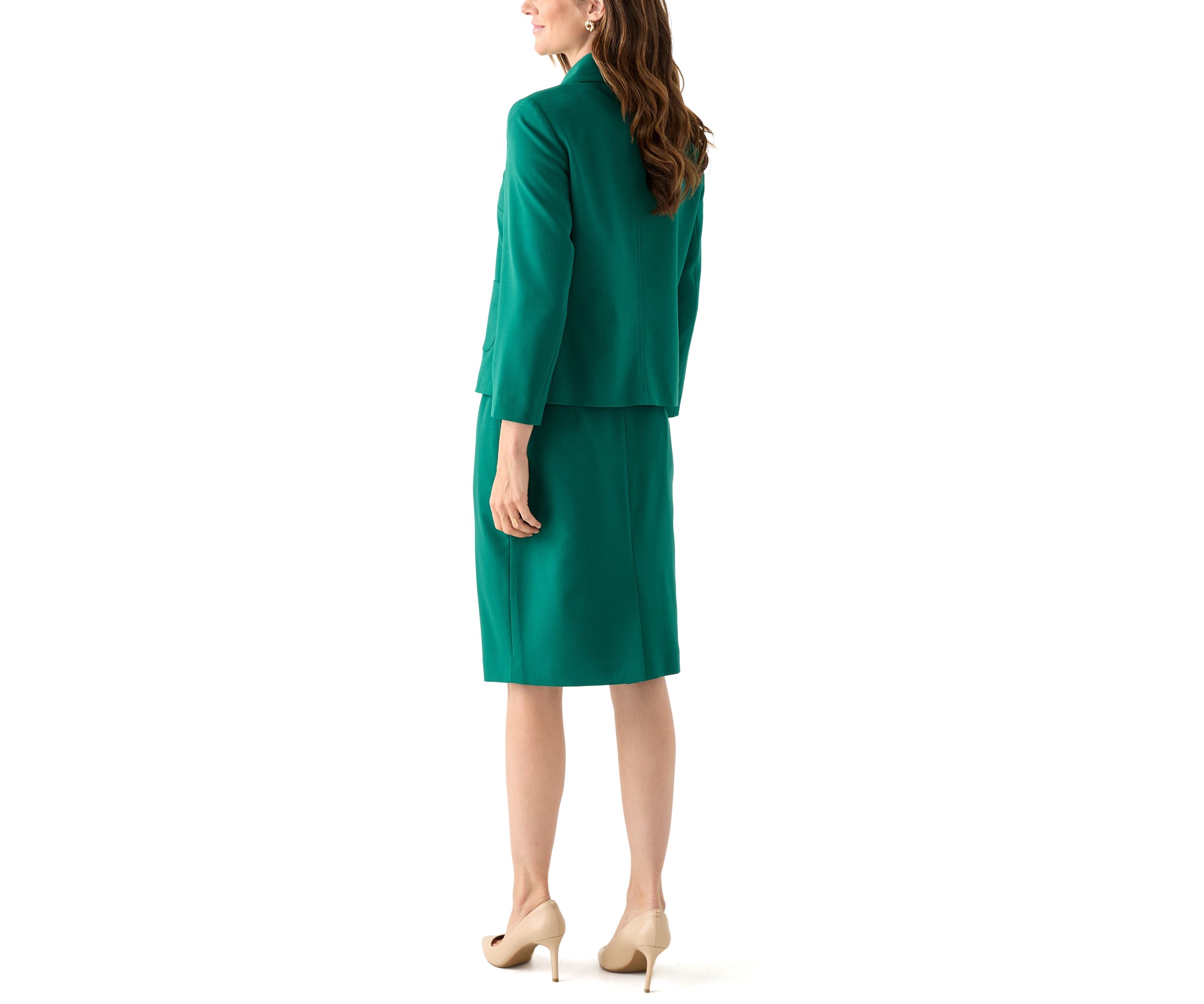 Four Button Jacket with Peter Pan Collar & Skirt