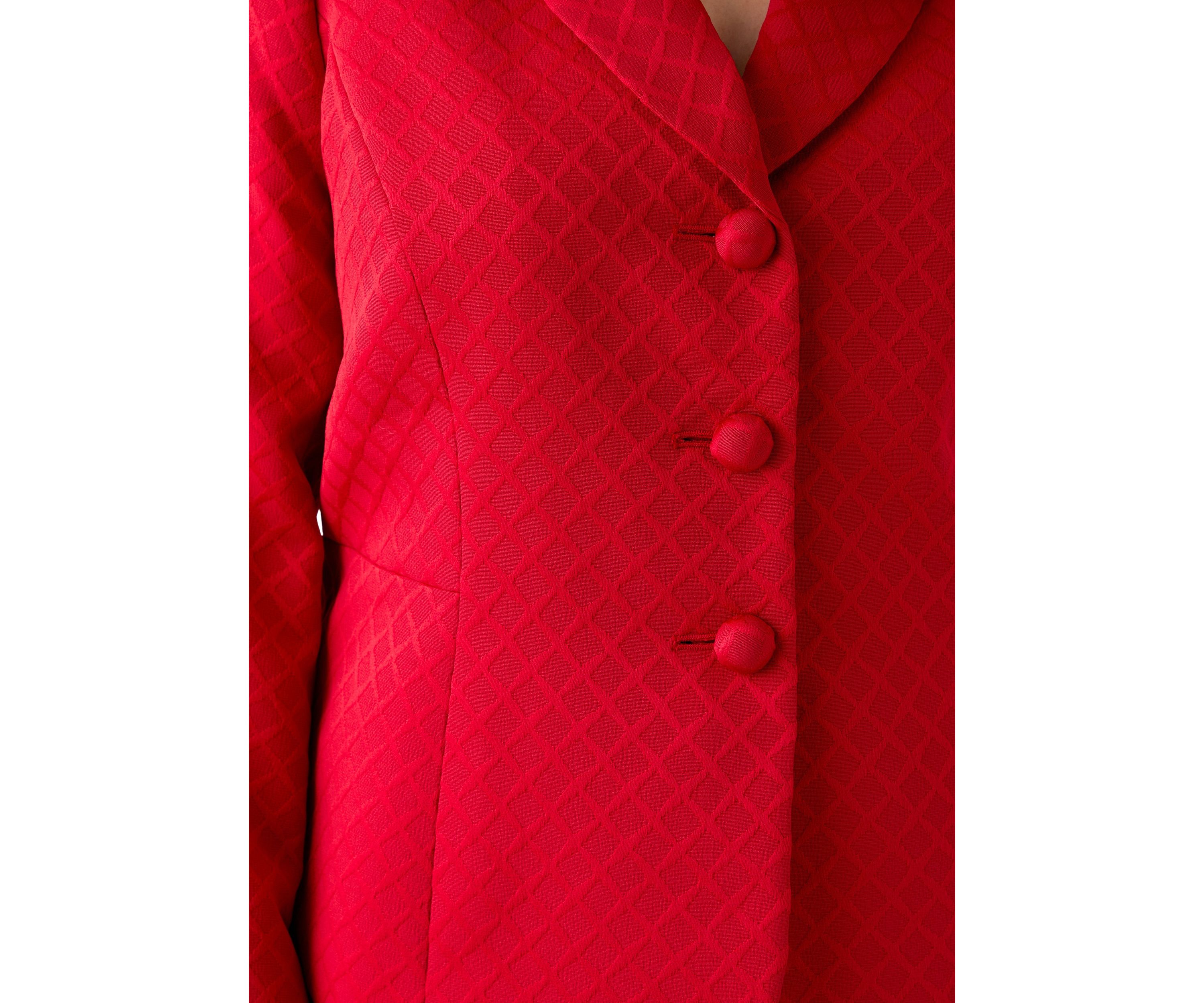 Jacquard Three Button Shawl Collar Jacket & Skirt