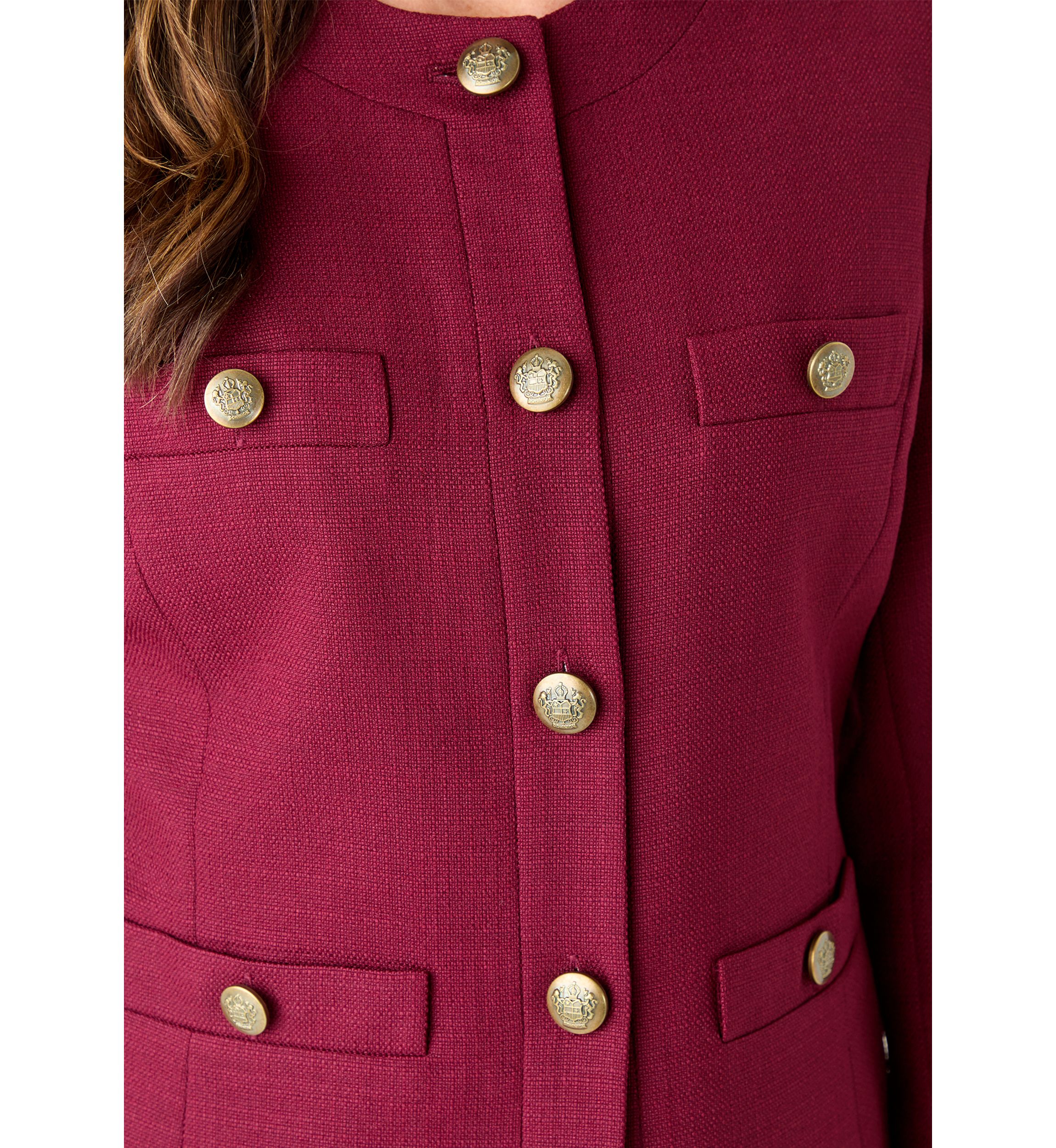 Tonal Jewel Neck Jacket & Skirt