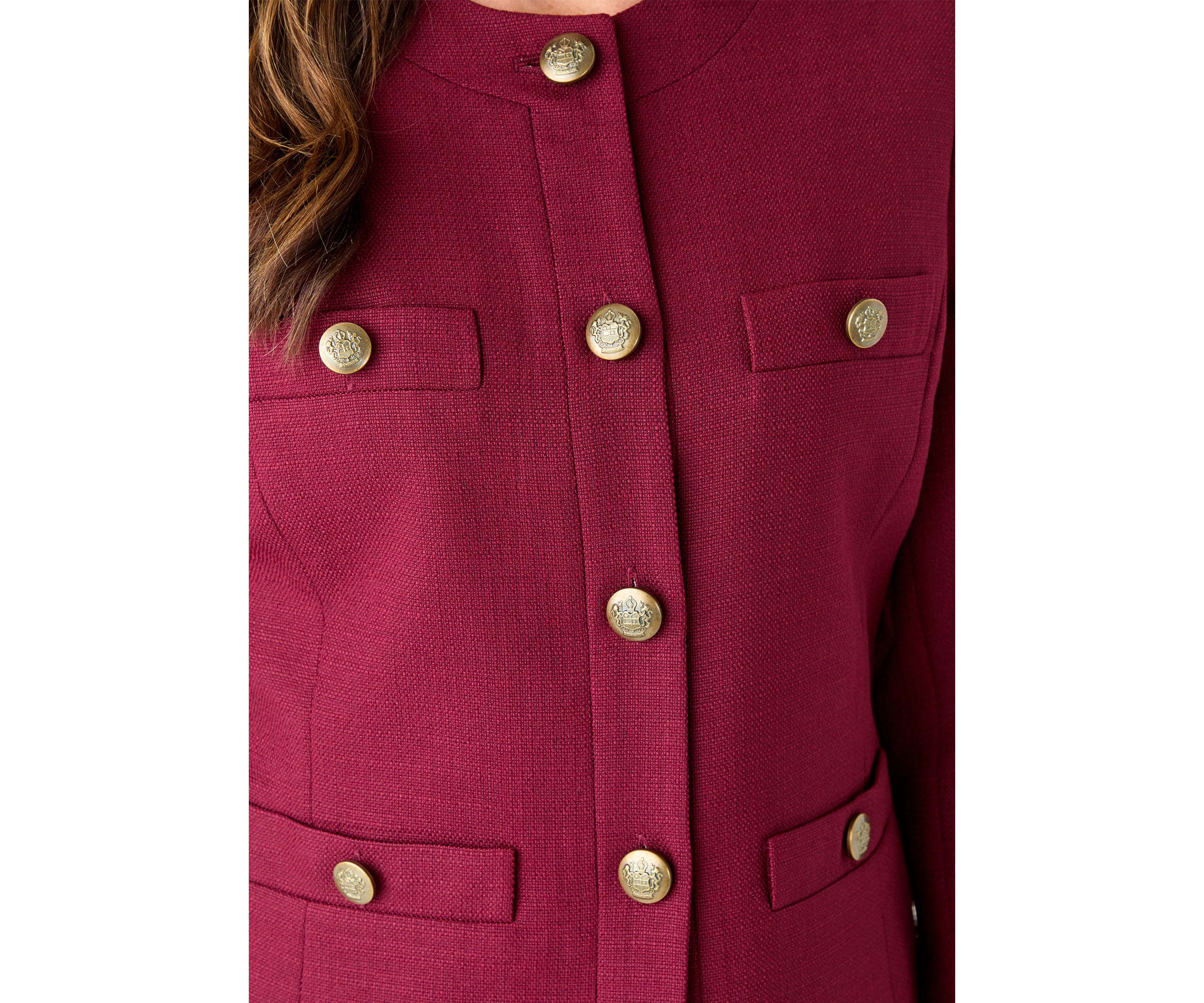 Tonal Jewel Neck Jacket & Skirt