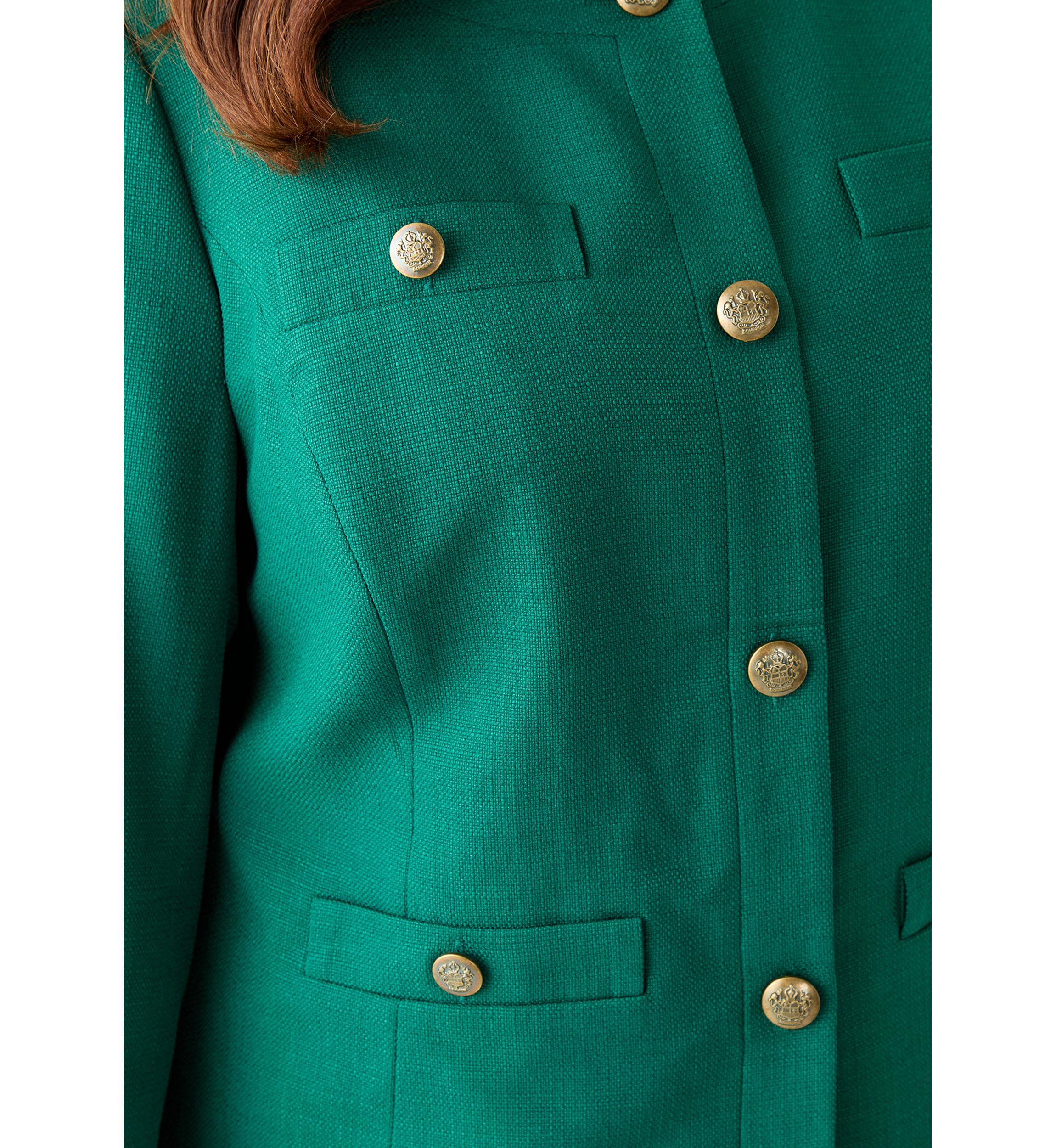 Tonal Jewel Neck Jacket & Skirt