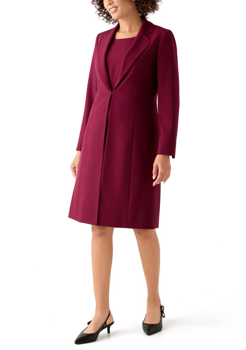 Long Coat & Basic Sheath Dress