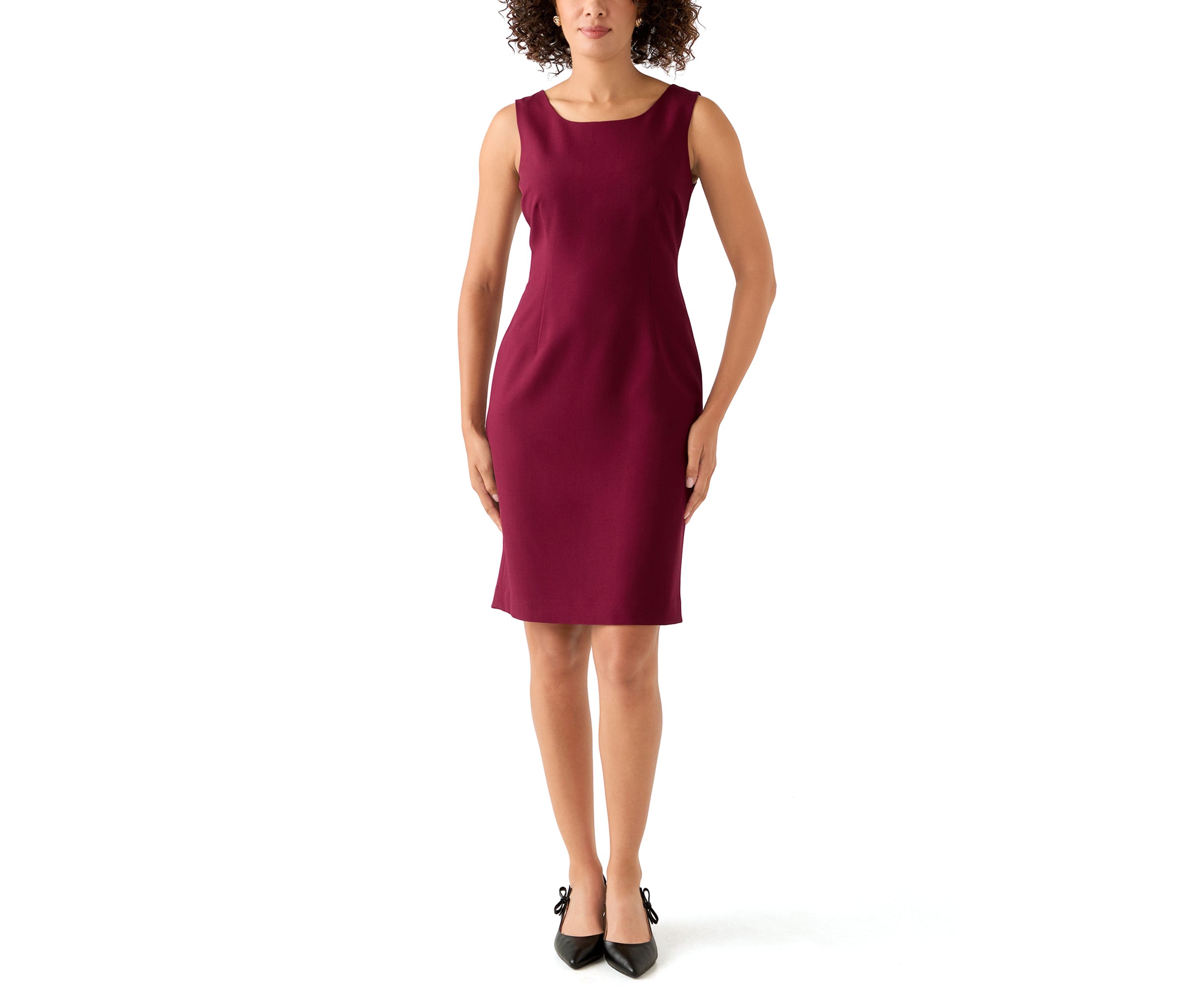 Long Coat & Basic Sheath Dress