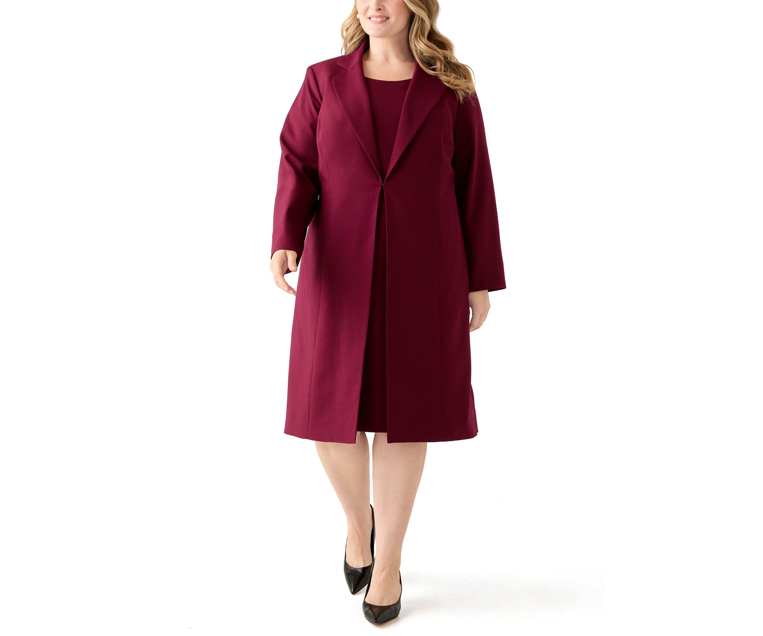 Long Coat & Basic Sheath Dress