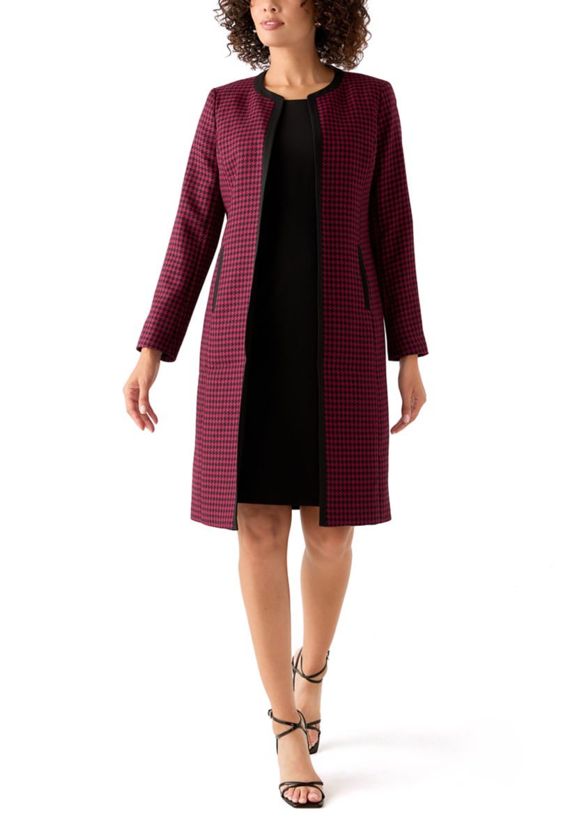 Houndstooth Topper with Framing & Sheath Dress