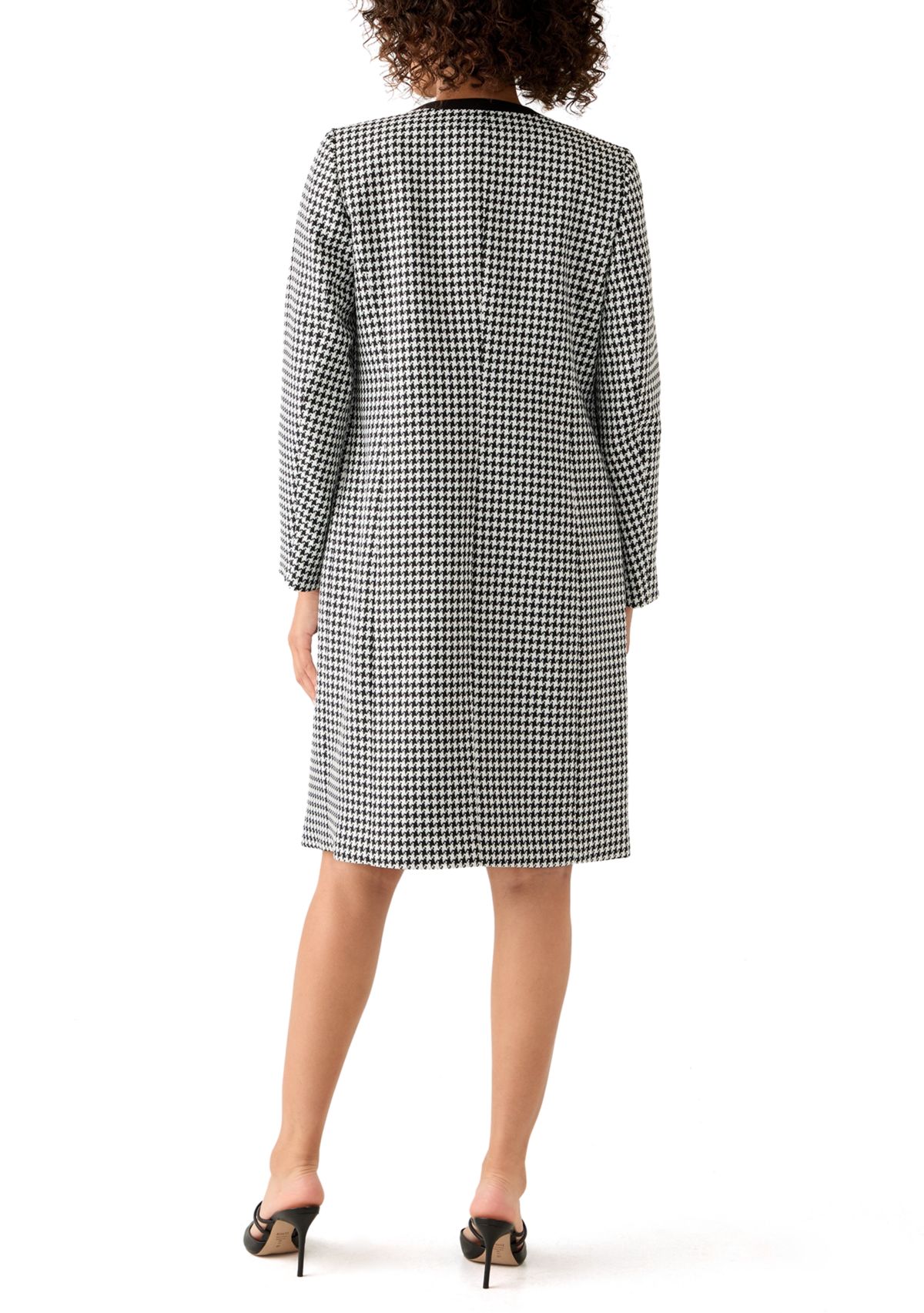 Houndstooth Topper with Framing & Sheath Dress